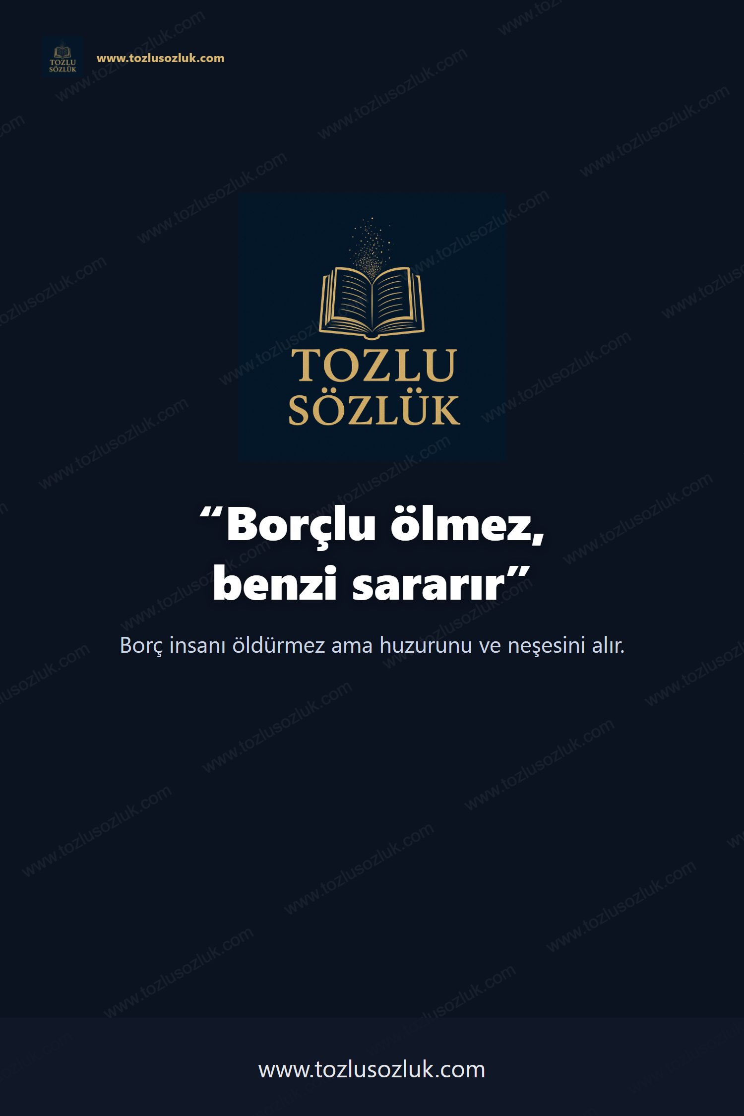 Borçlu ölmez, benzi sararır Pinterest görseli