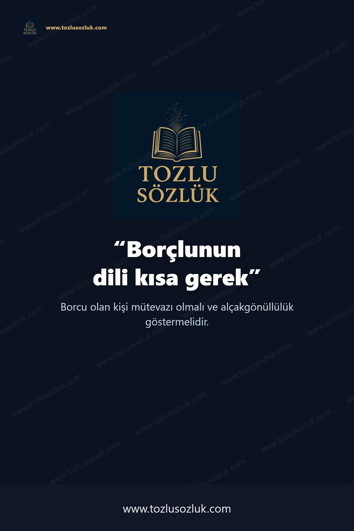 Borçlunun dili kısa gerek Pinterest görseli