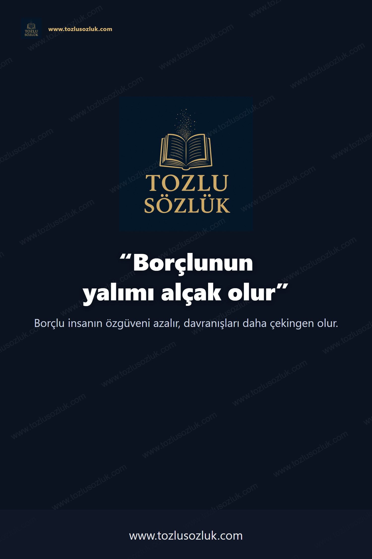 Borçlunun yalımı alçak olur Pinterest görseli