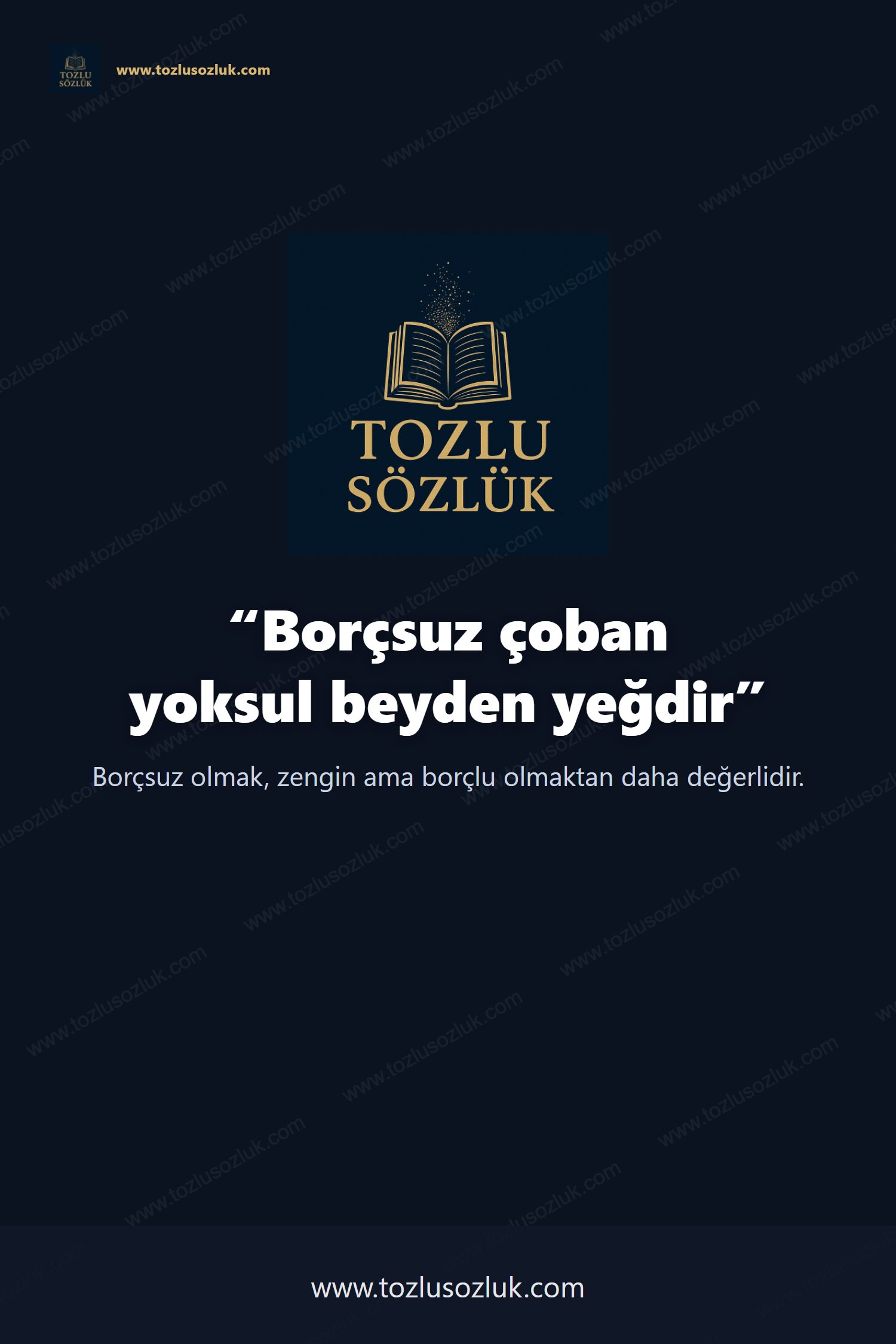 Borçsuz çoban yoksul beyden yeğdir Pinterest görseli
