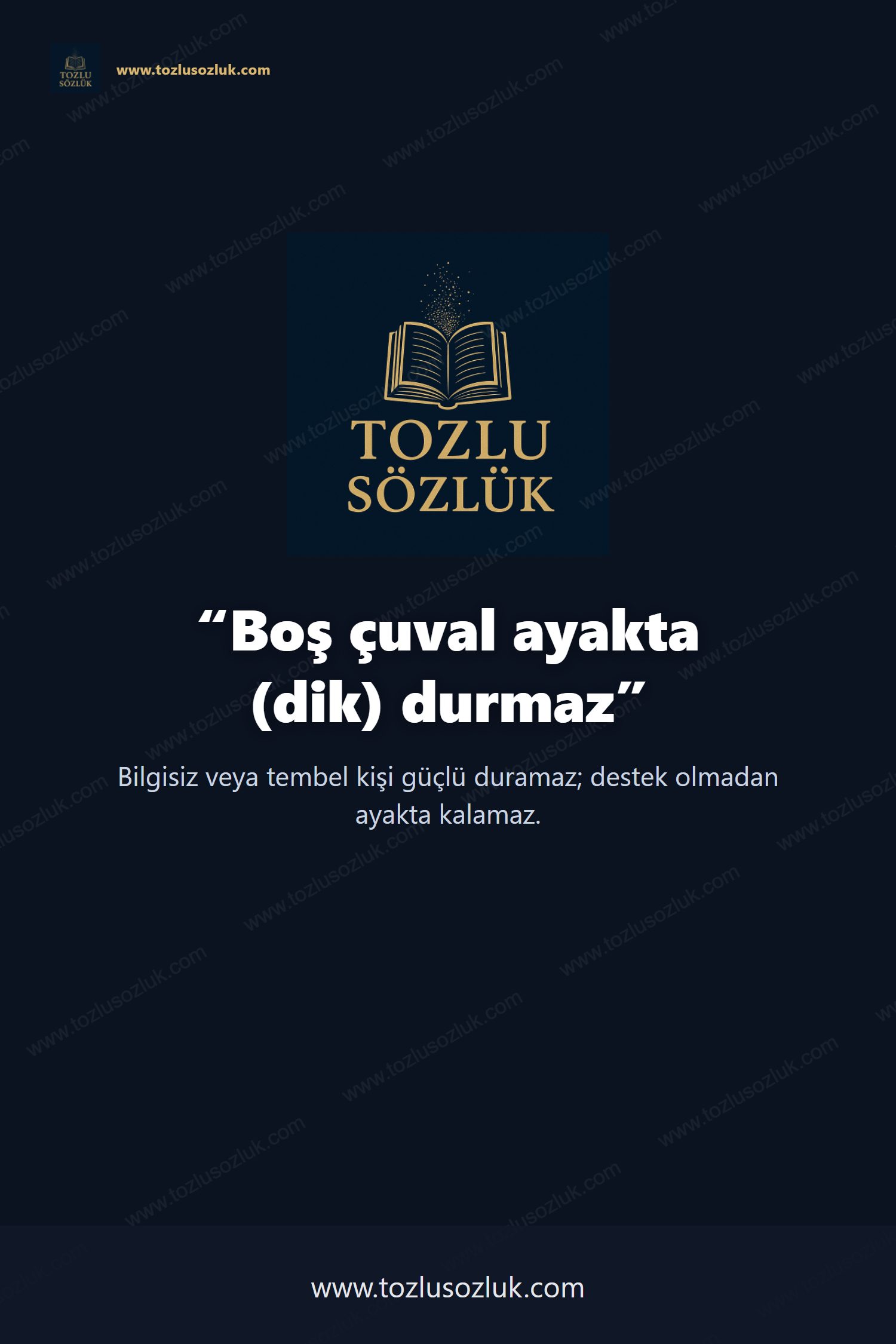 Boş çuval ayakta (dik) durmaz Pinterest görseli