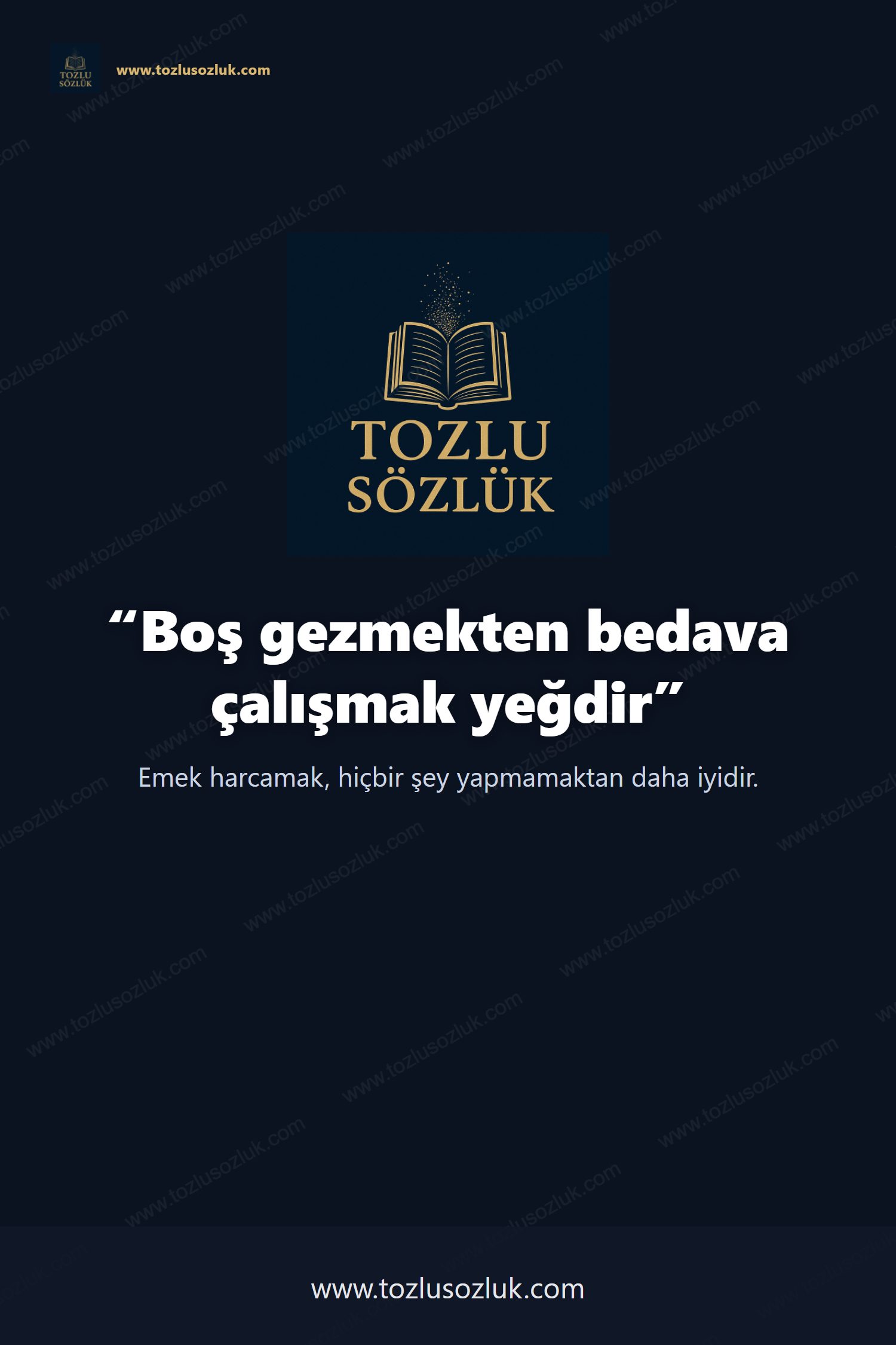 Boş gezmekten bedava çalışmak yeğdir Pinterest görseli