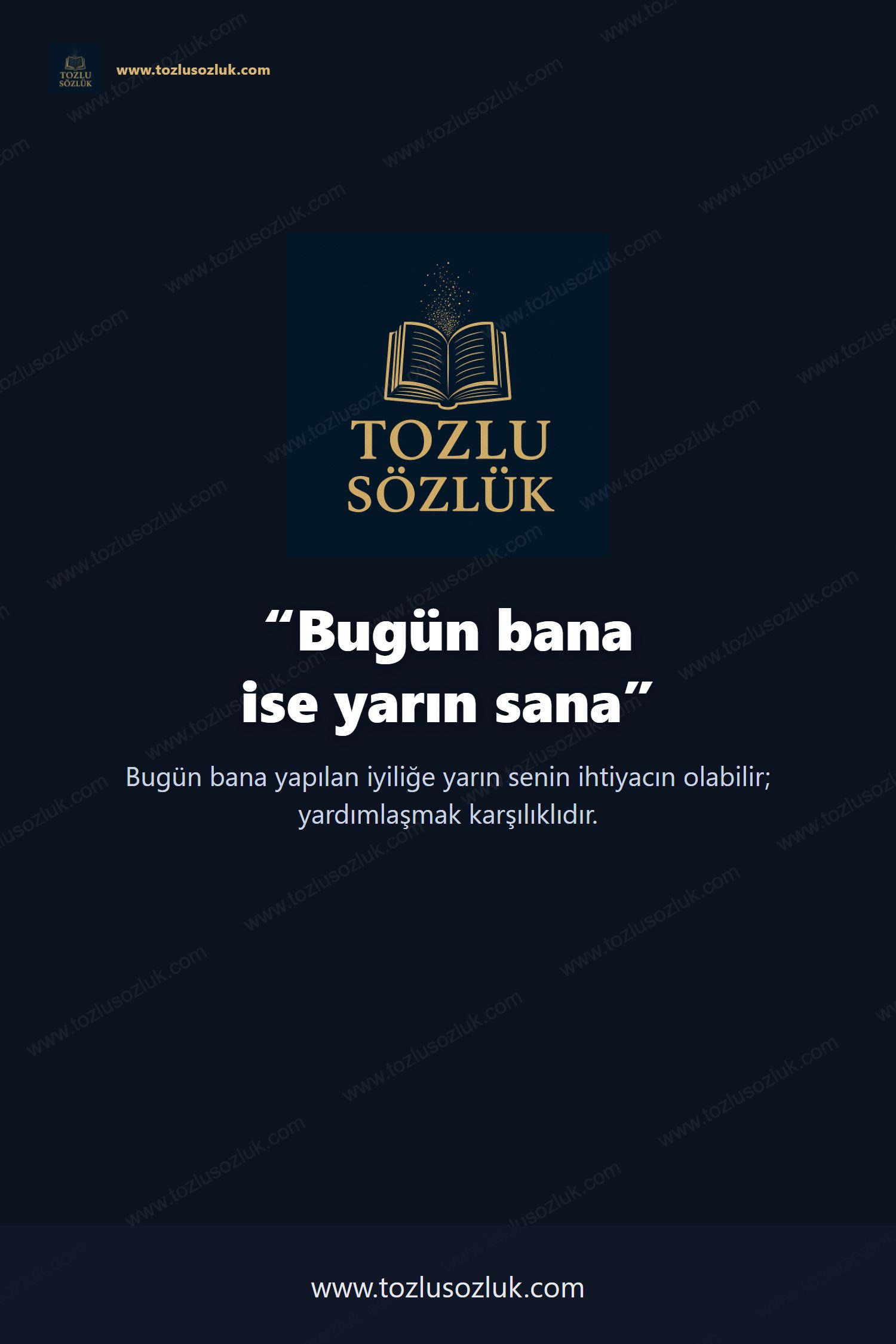 Bugün bana ise yarın sana Pinterest görseli