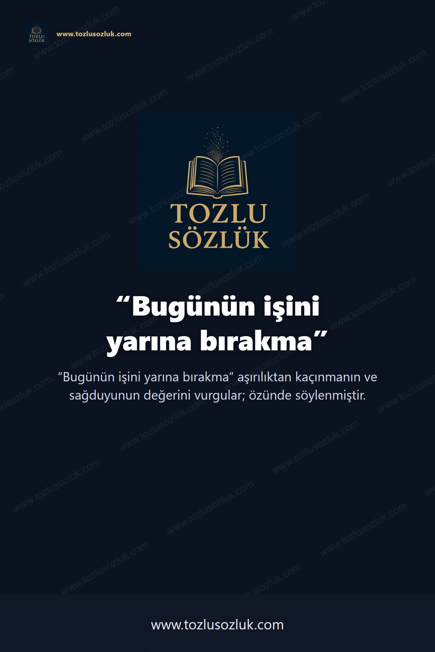 Bugünün işini yarına bırakma Pinterest görseli