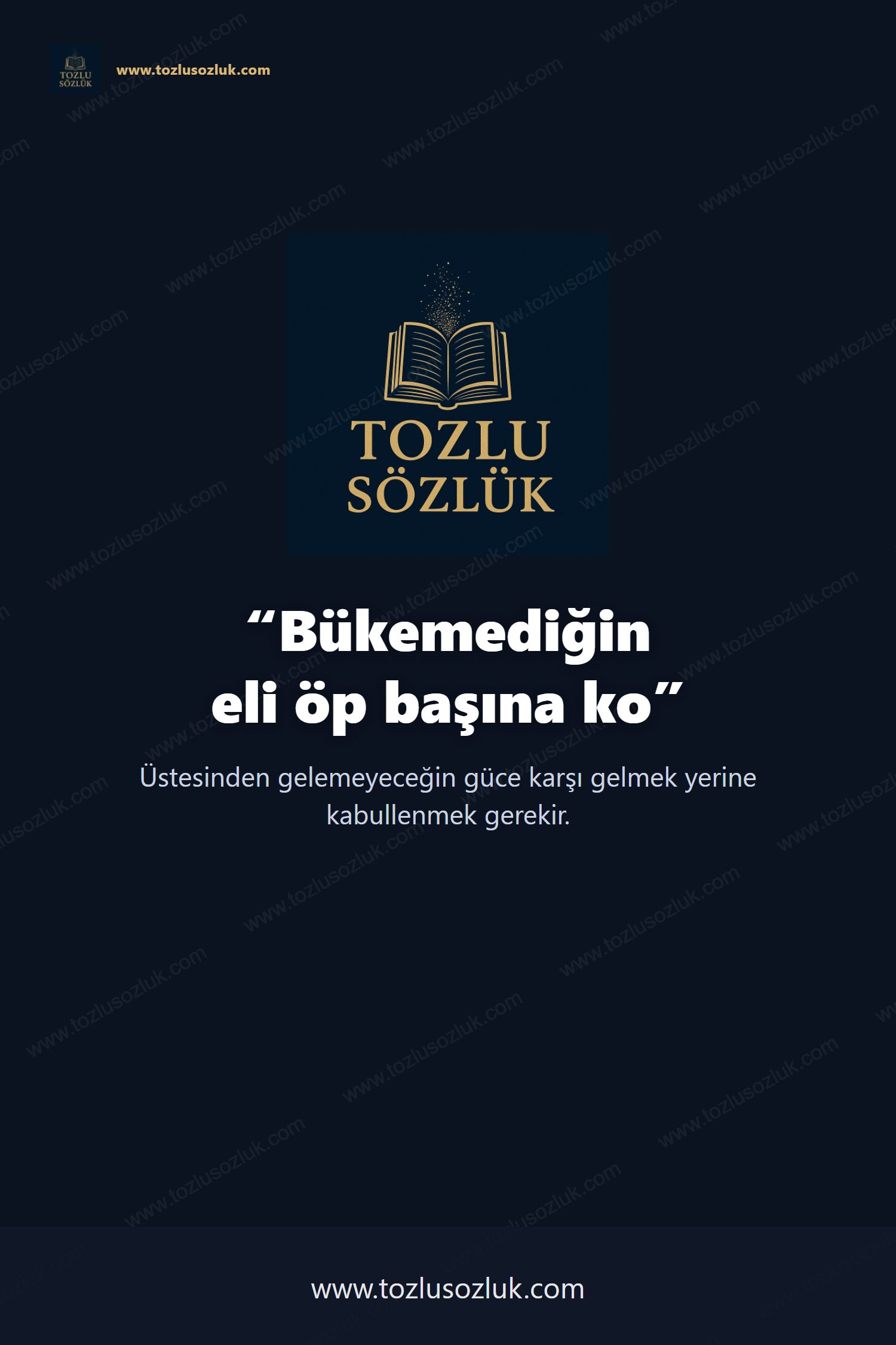 Bükemediğin eli öp başına ko Pinterest görseli