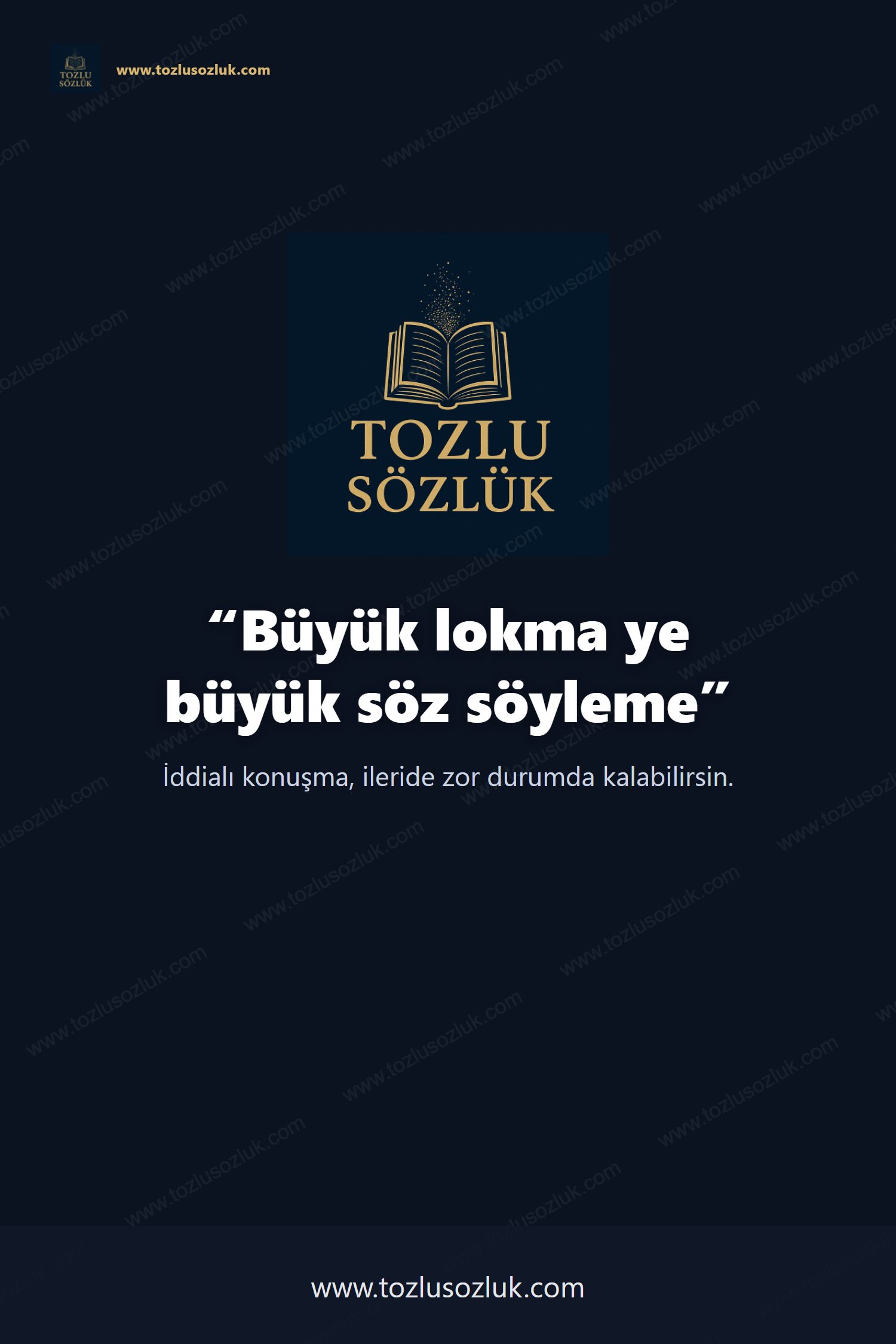 Büyük lokma ye büyük söz söyleme Pinterest görseli