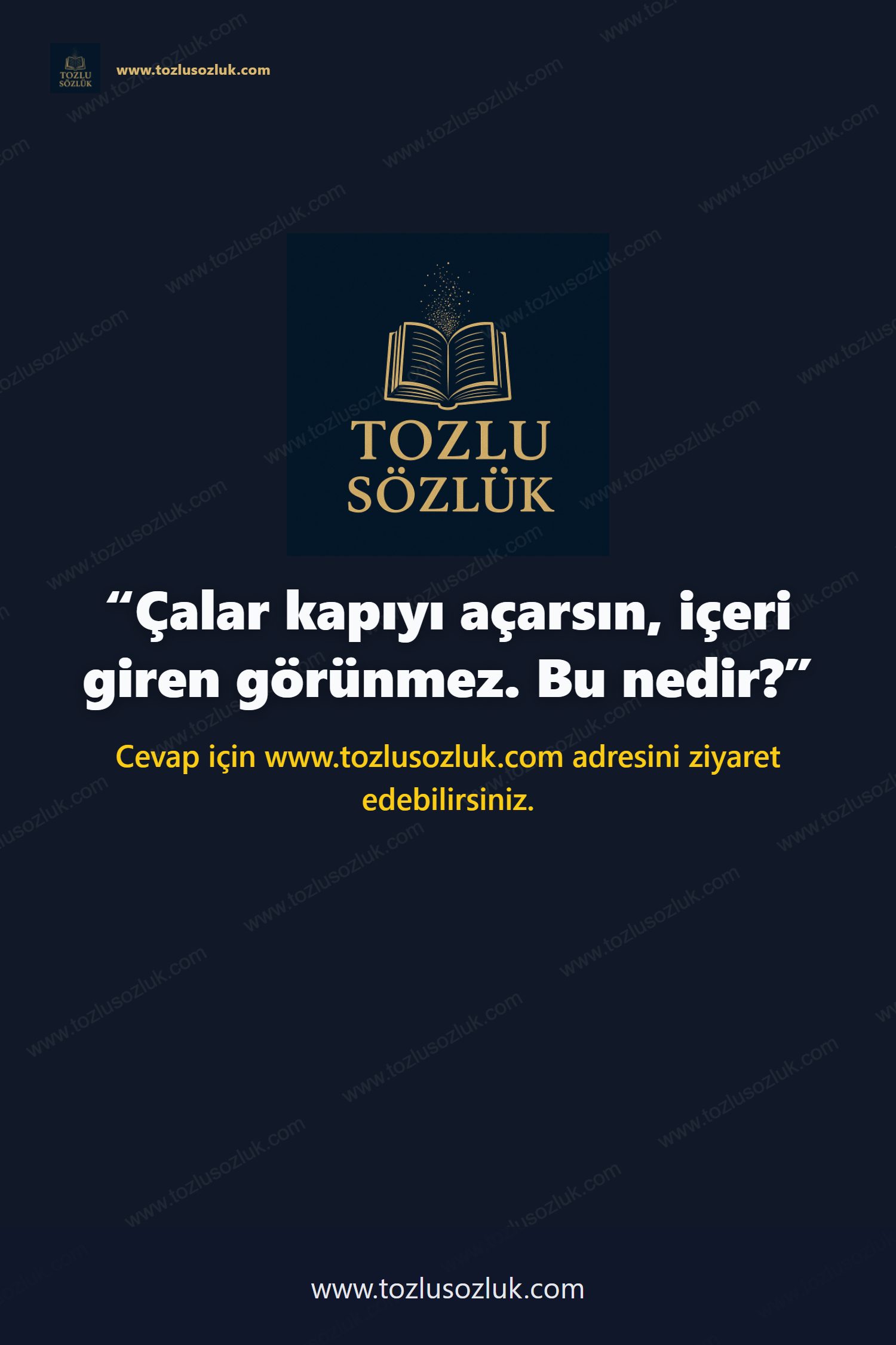 Çalar kapıyı açarsın, içeri giren görünmez. Bu nedir? Pinterest görseli