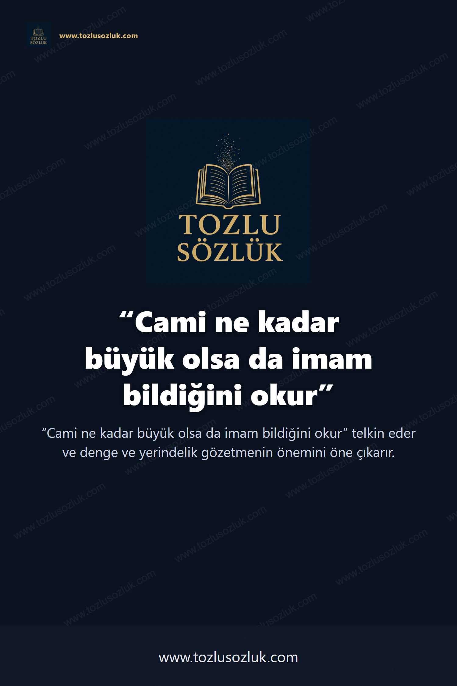 Cami ne kadar büyük olsa da imam bildiğini okur Pinterest görseli