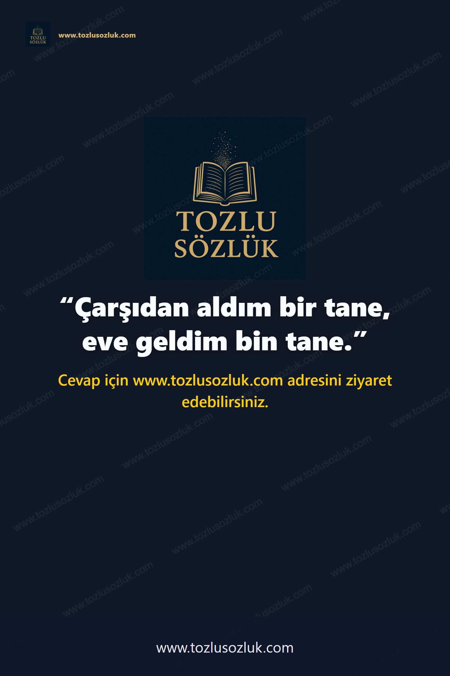 Çarşıdan aldım bir tane, eve geldim bin tane. Pinterest görseli