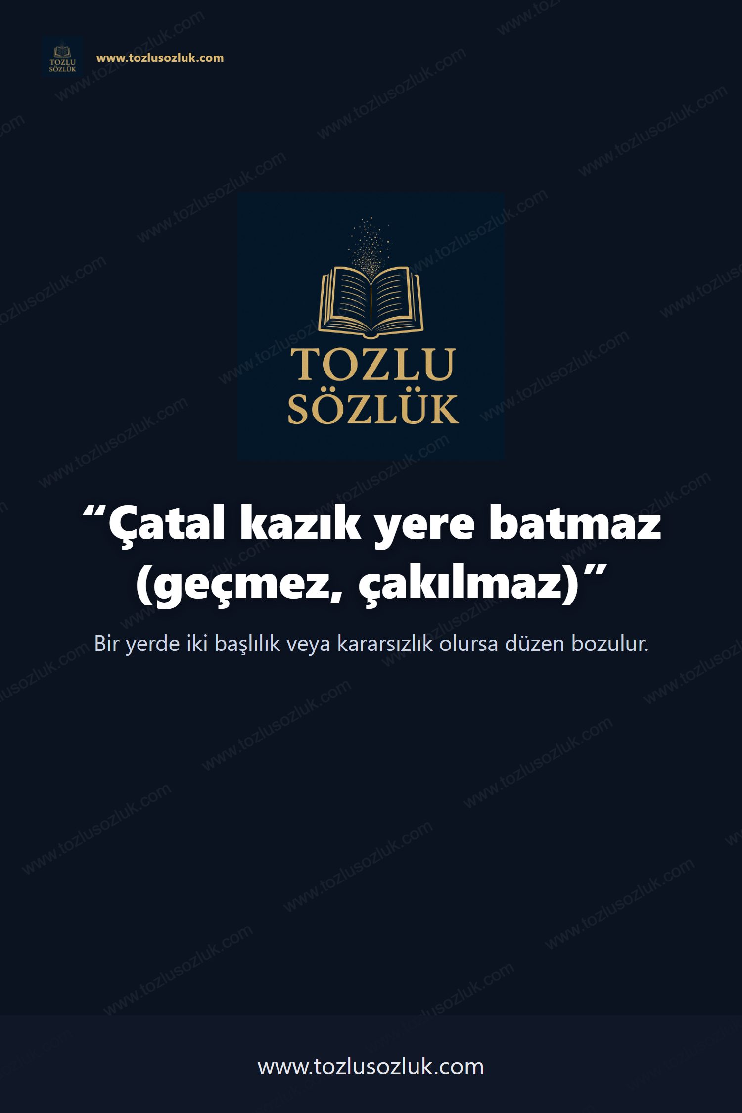 Çatal kazık yere batmaz (geçmez, çakılmaz) Pinterest görseli