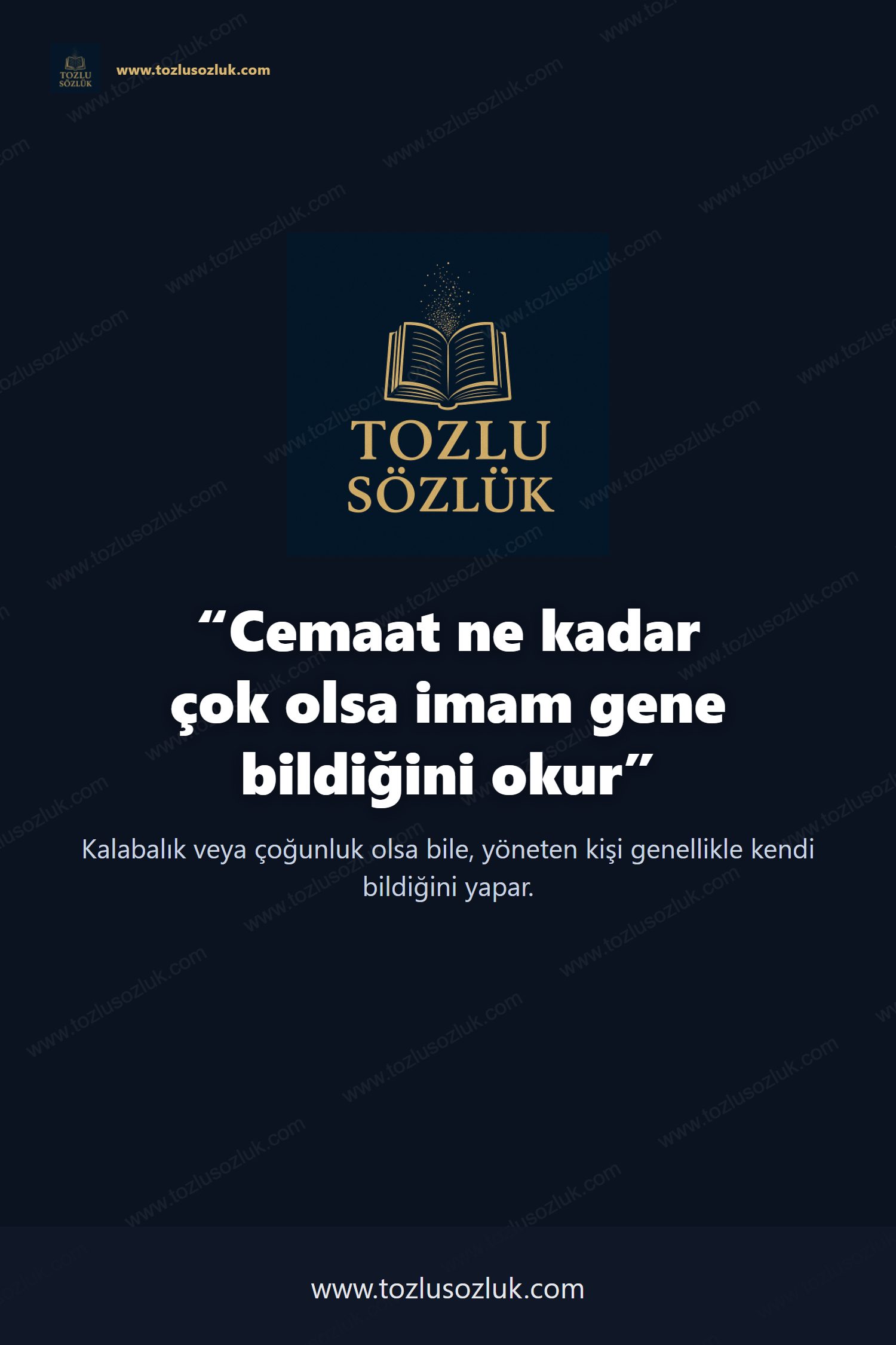 Cemaat ne kadar çok olsa imam gene bildiğini okur Pinterest görseli