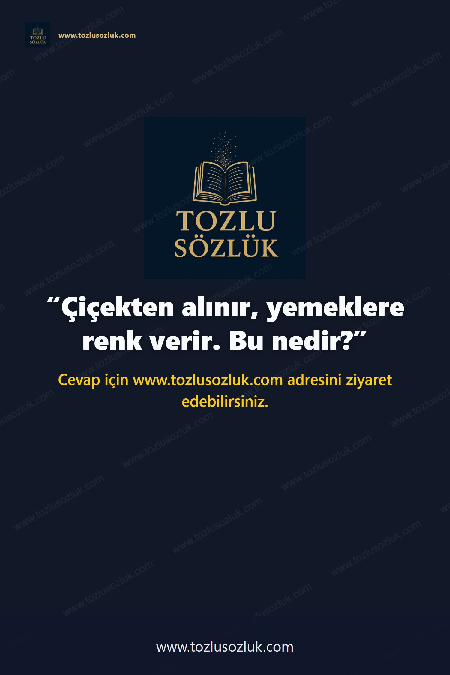Çiçekten alınır, yemeklere renk verir. Bu nedir? Pinterest görseli