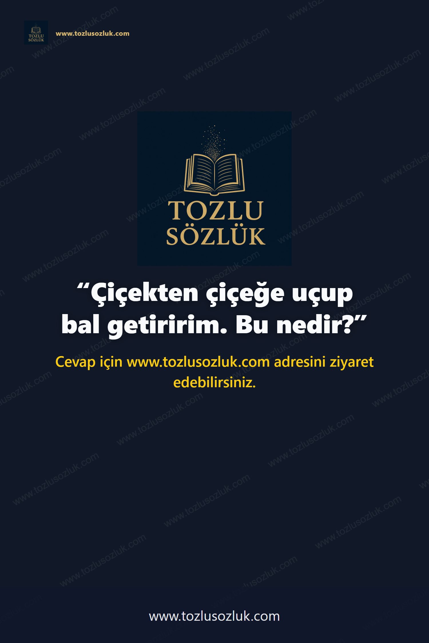 Çiçekten çiçeğe uçup bal getiririm. Bu nedir? Pinterest görseli