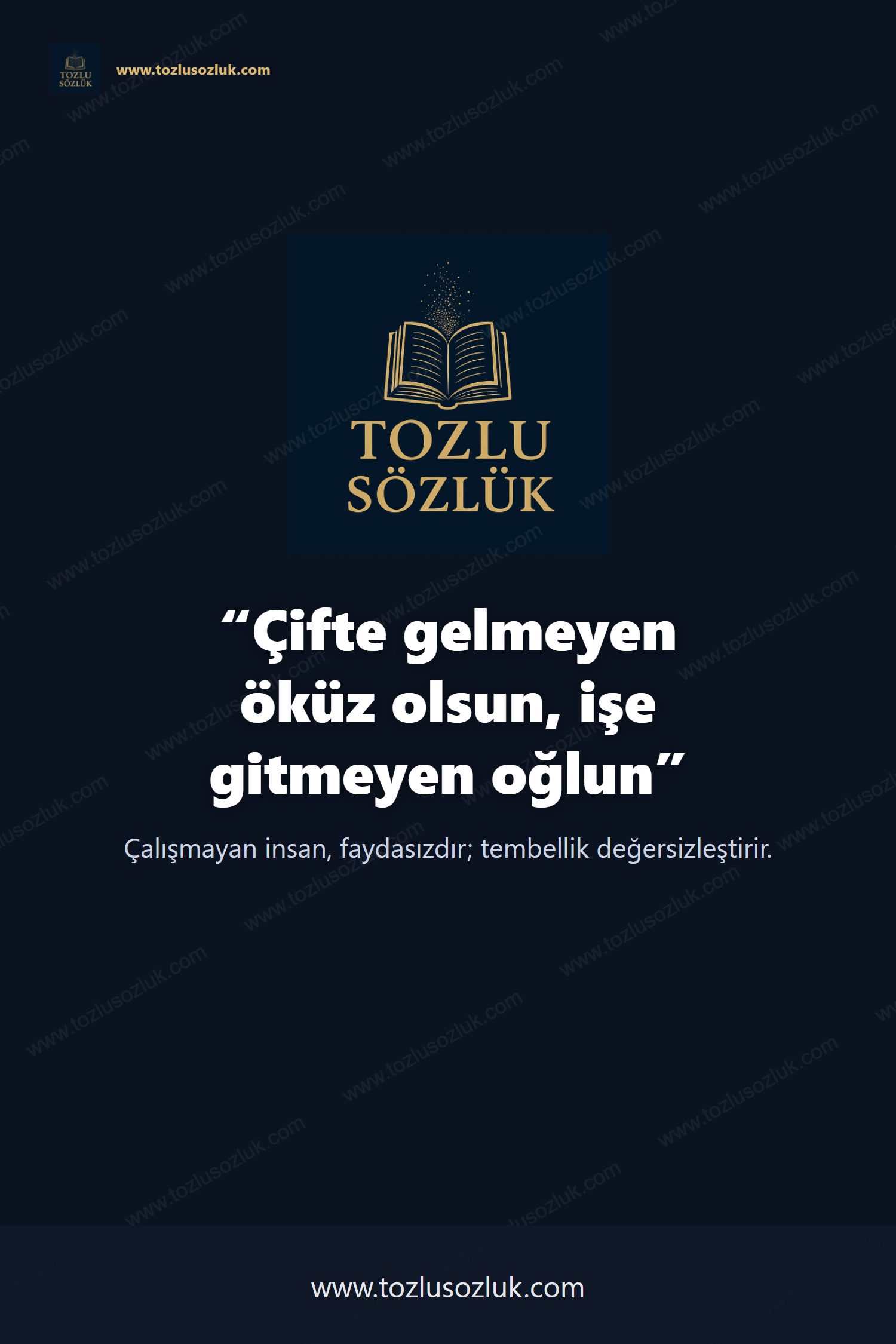 Çifte gelmeyen öküz olsun, işe gitmeyen oğlun Pinterest görseli