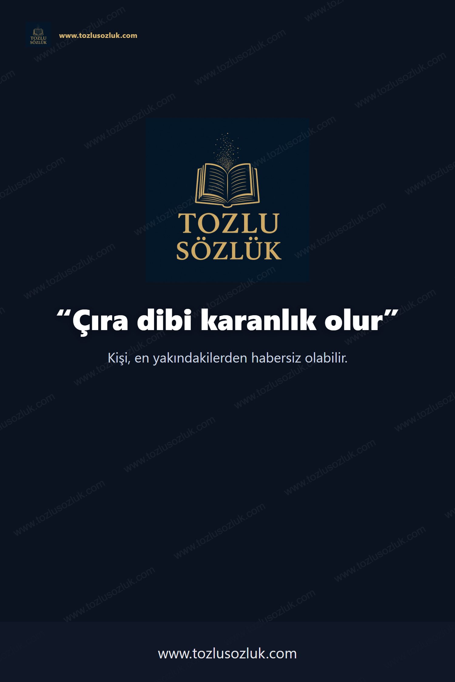 Çıra dibi karanlık olur Pinterest görseli