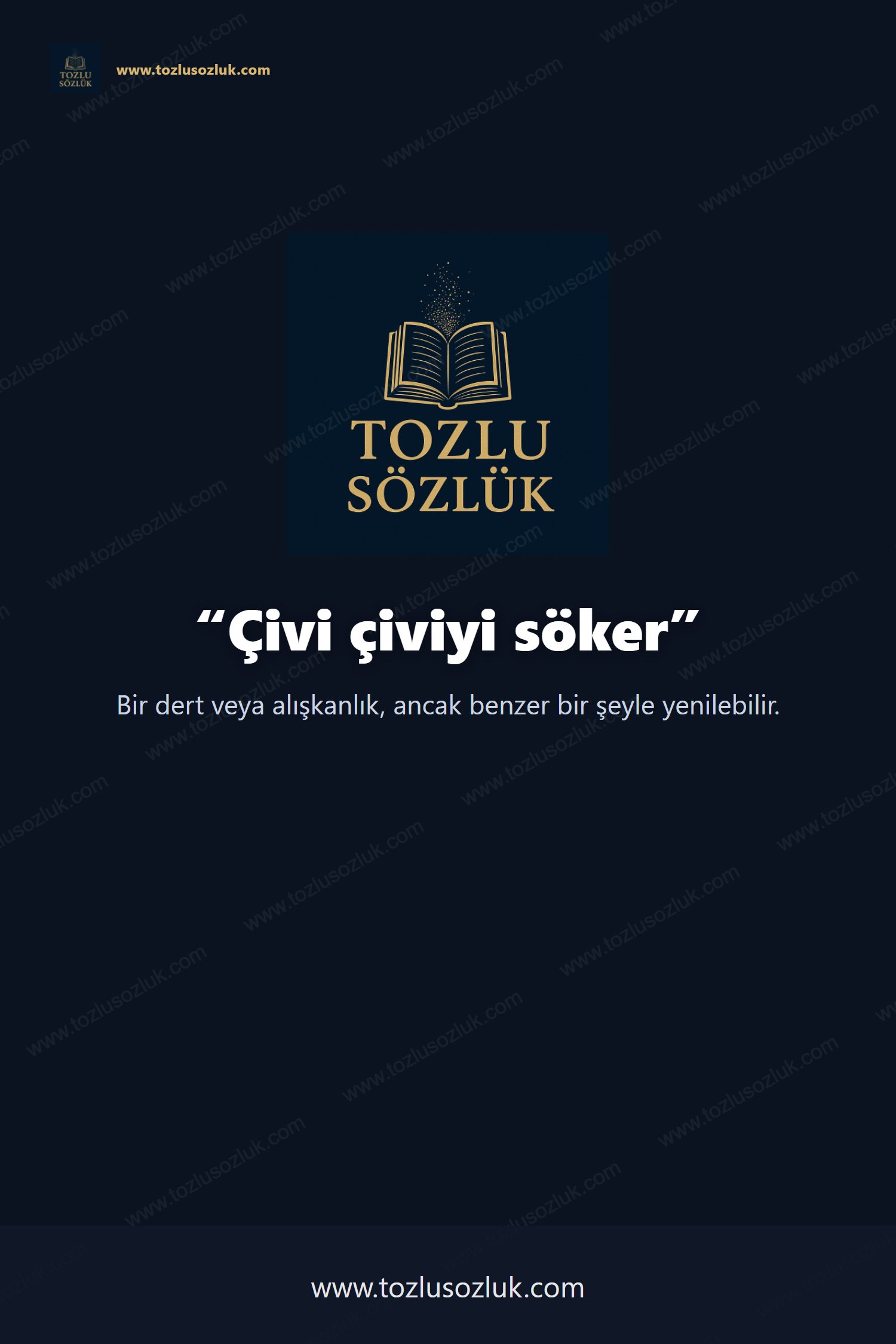 Çivi çiviyi söker Pinterest görseli