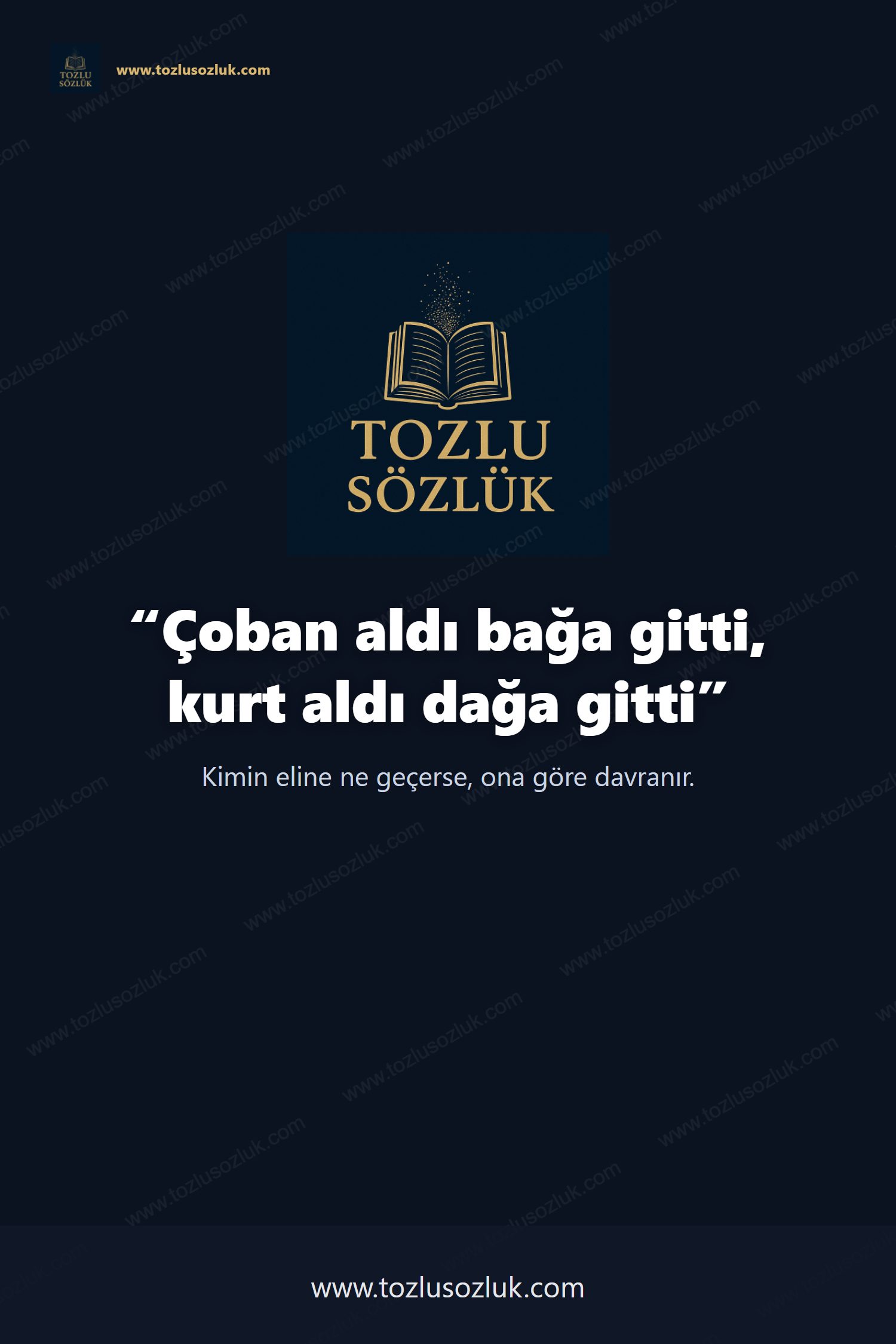 Çoban aldı bağa gitti, kurt aldı dağa gitti Pinterest görseli