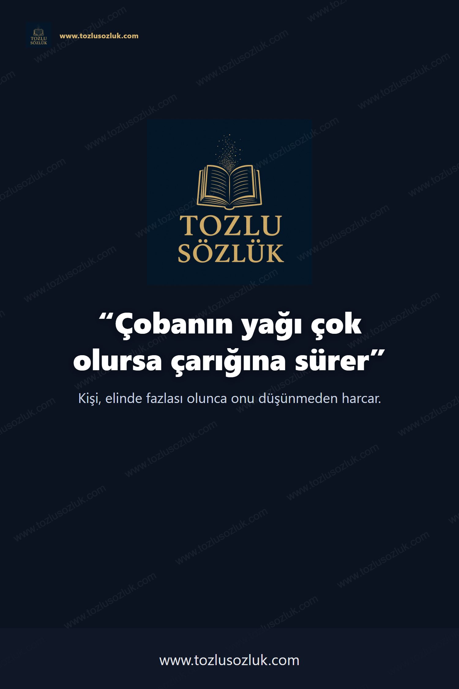 Çobanın yağı çok olursa çarığına sürer Pinterest görseli