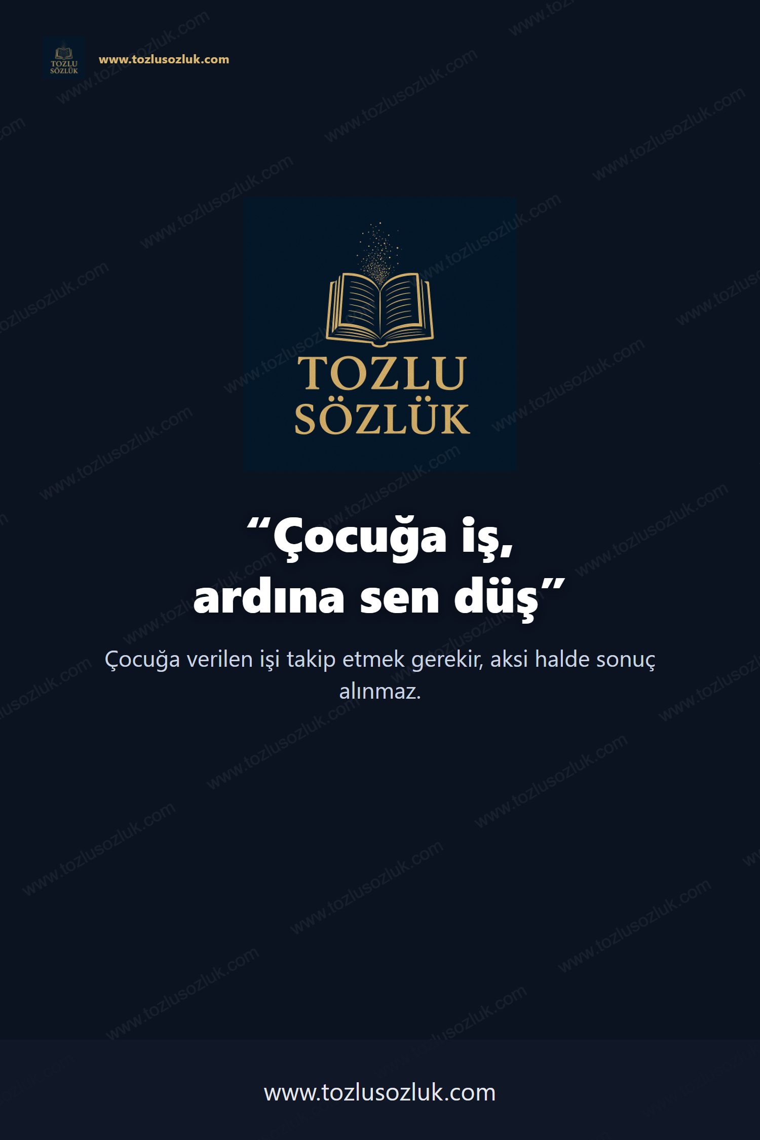 Çocuğa iş, ardına sen düş Pinterest görseli