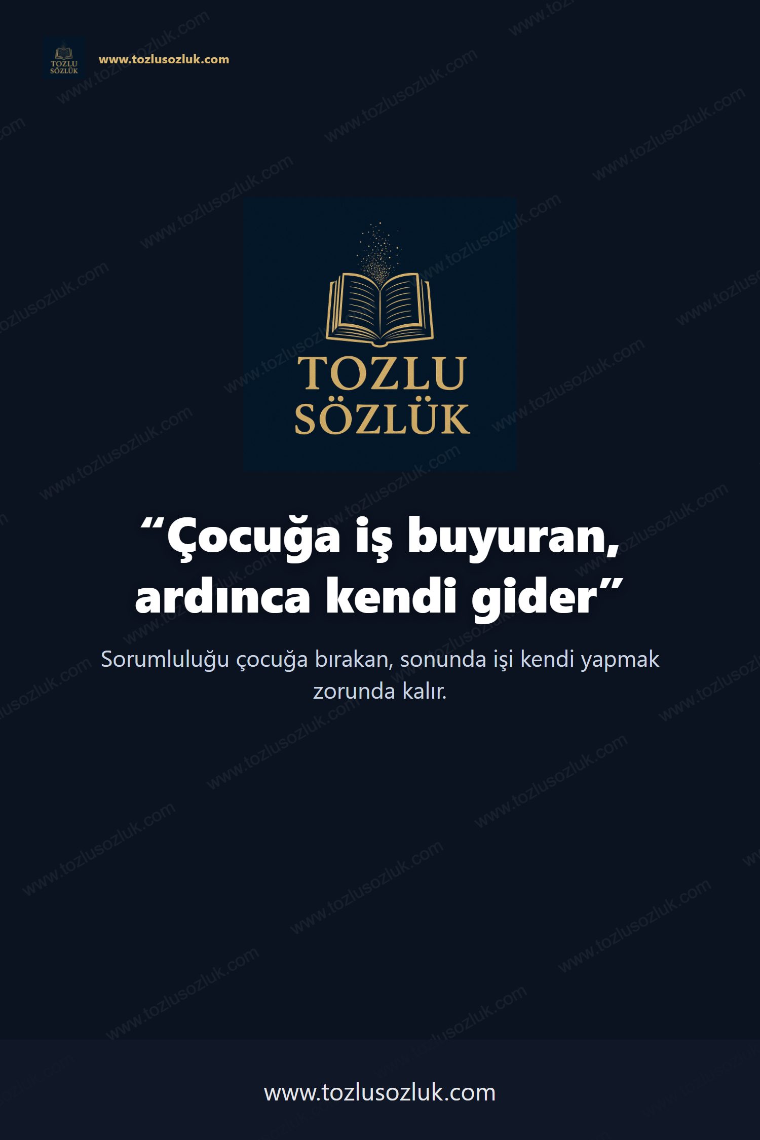 Çocuğa iş buyuran, ardınca kendi gider Pinterest görseli