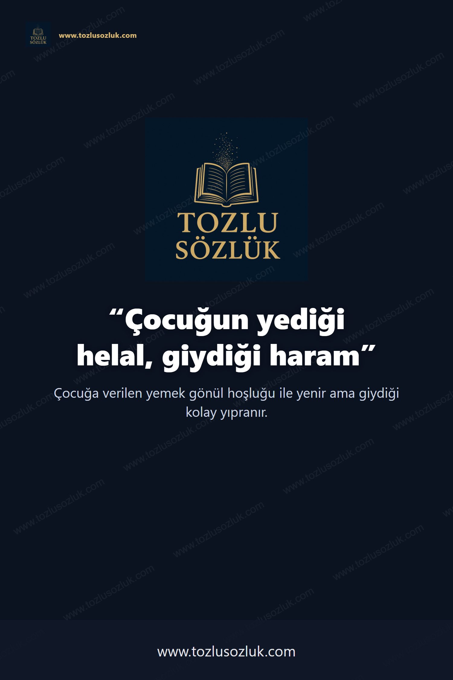 Çocuğun yediği helal, giydiği haram Pinterest görseli