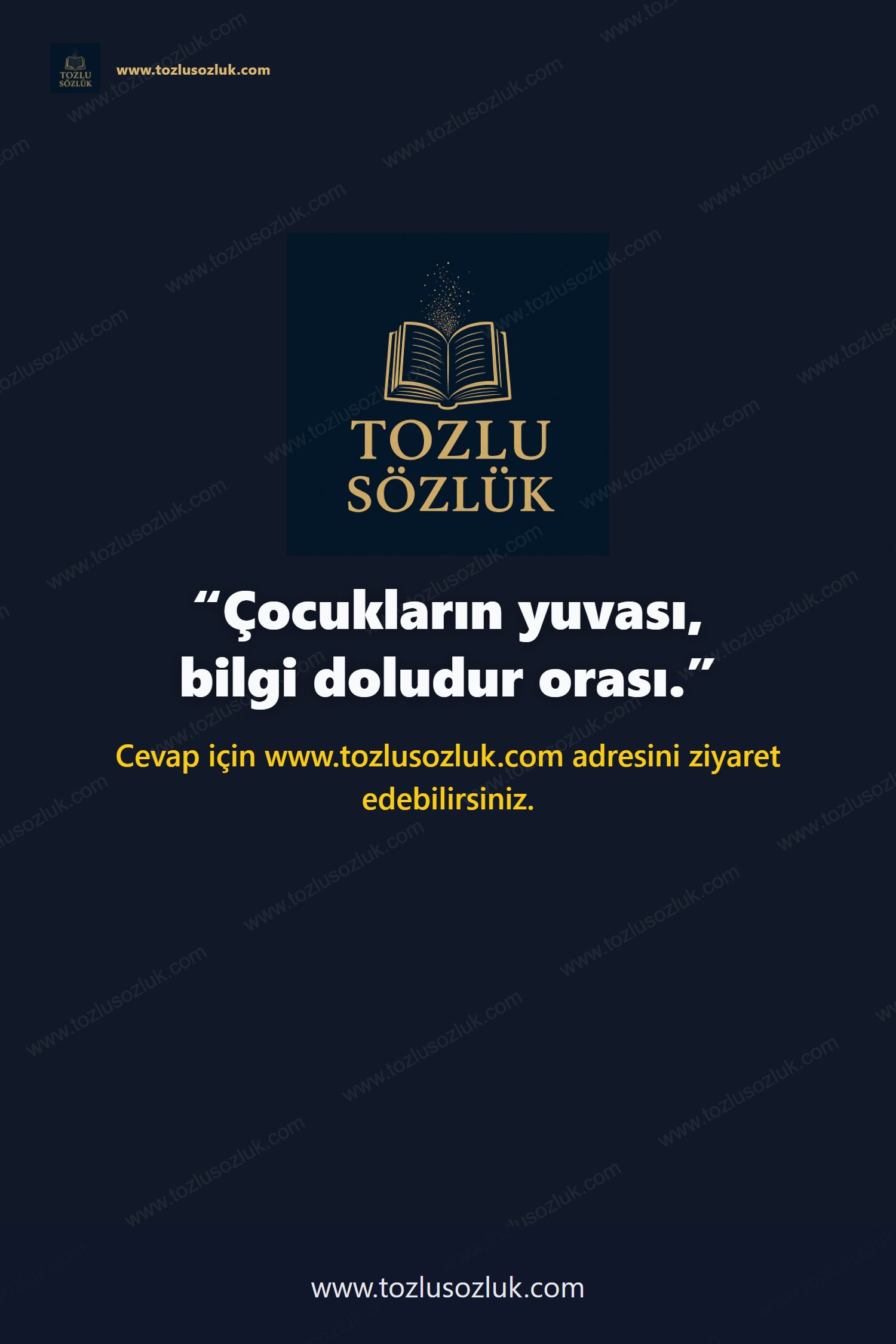 Çocukların yuvası, bilgi doludur orası. Pinterest görseli