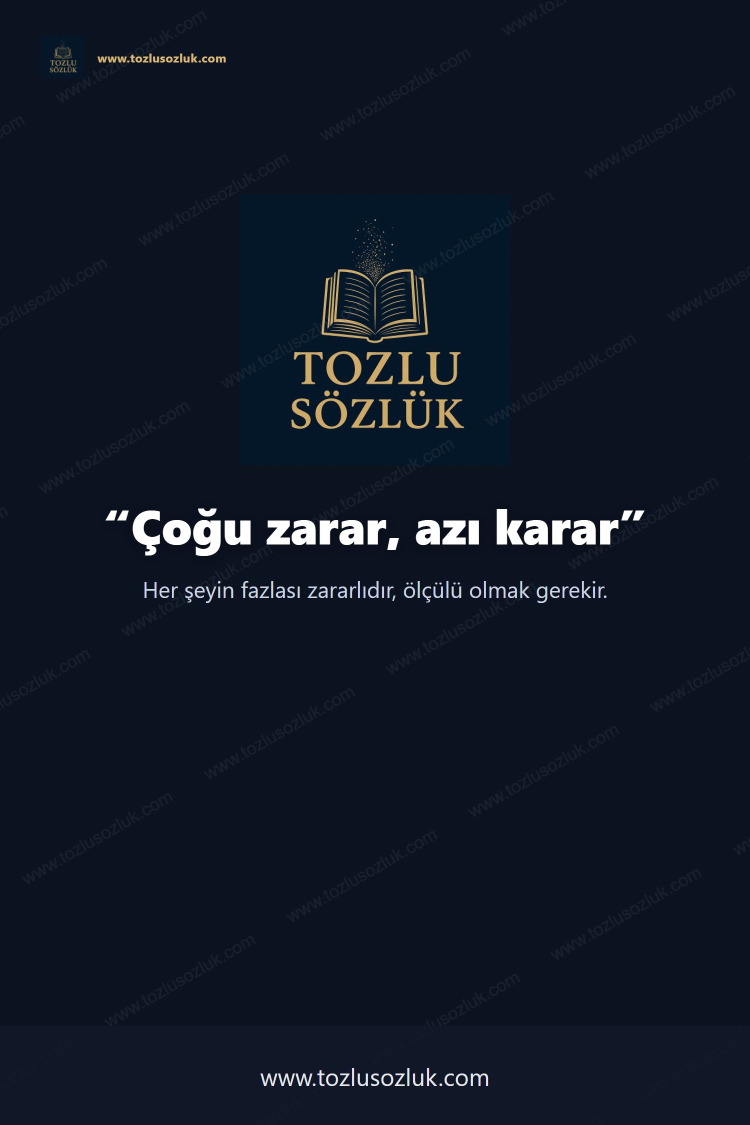 Çoğu zarar, azı karar Pinterest görseli