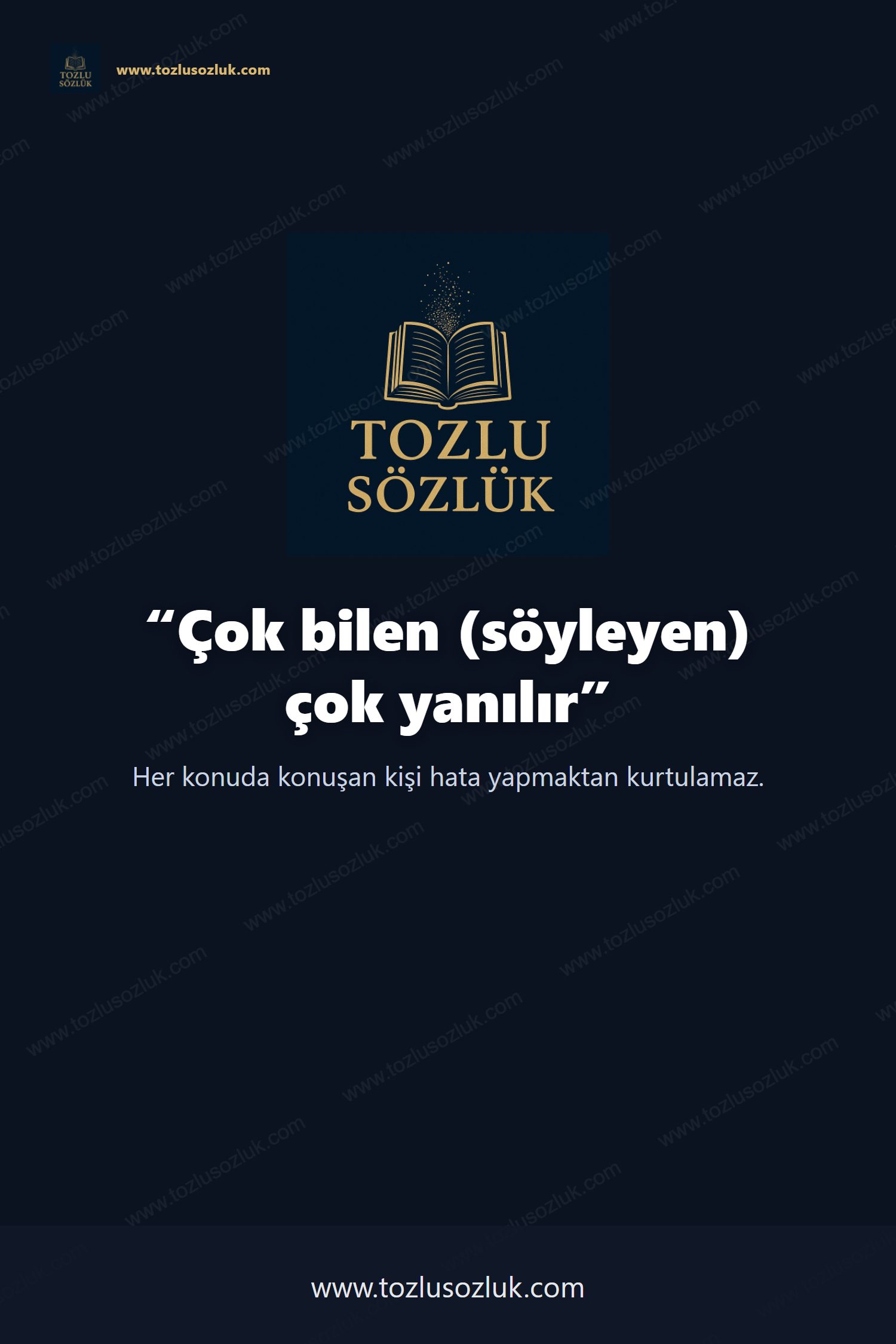 Çok bilen (söyleyen) çok yanılır Pinterest görseli