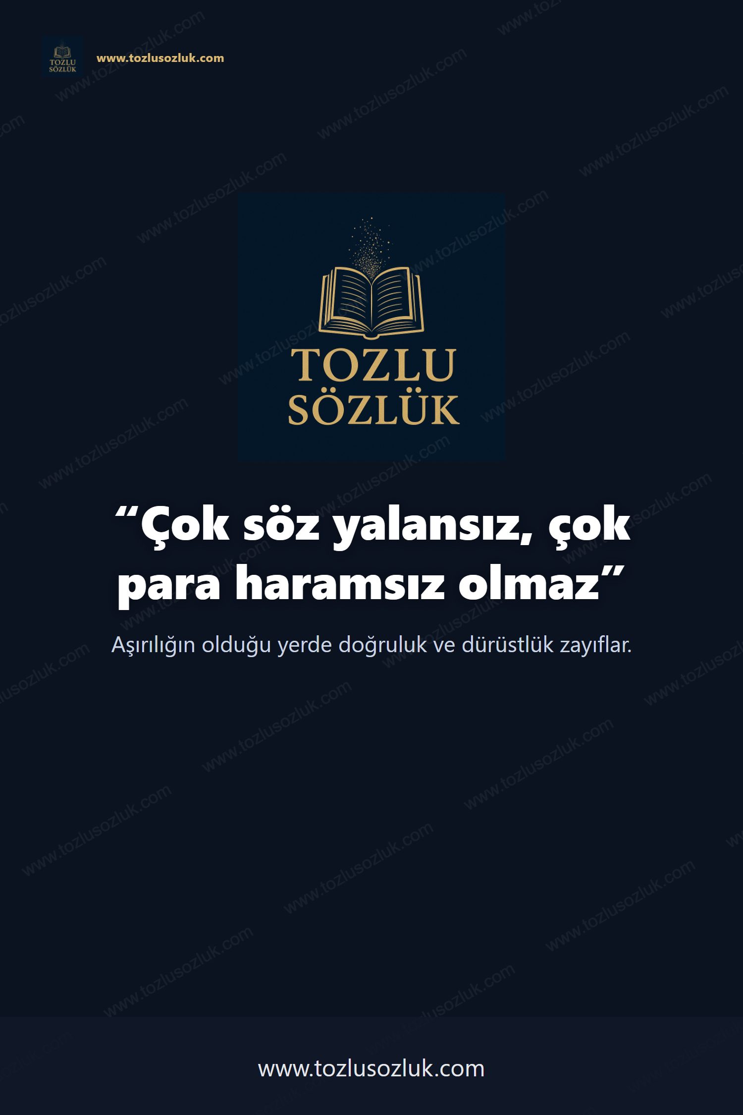 Çok söz yalansız, çok para haramsız olmaz Pinterest görseli