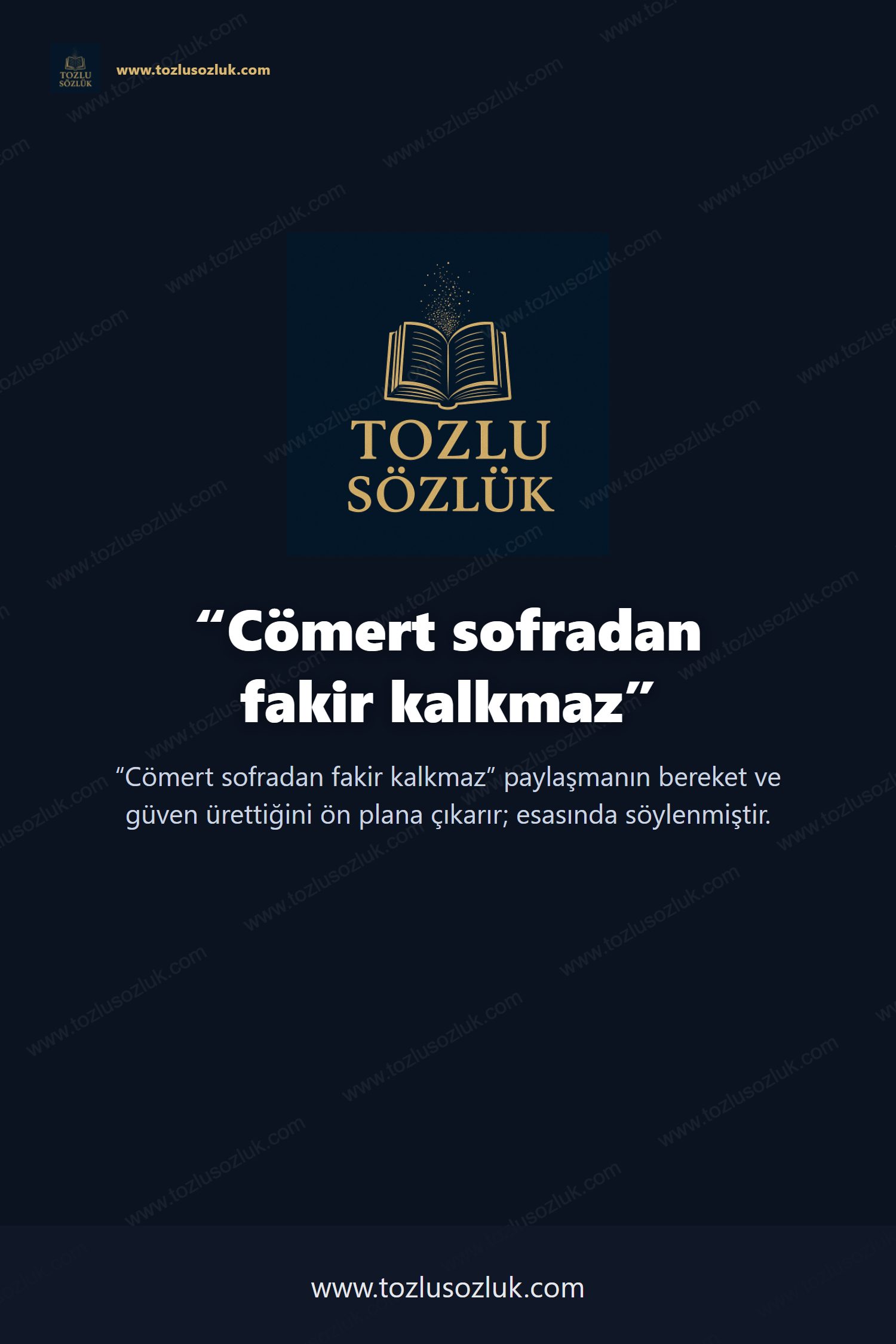 Cömert sofradan fakir kalkmaz Pinterest görseli