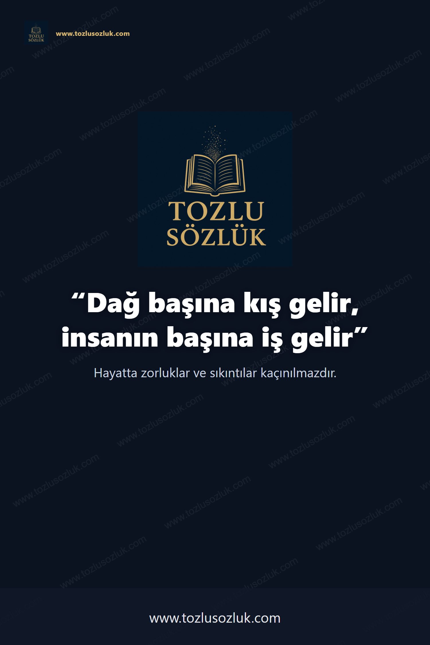 Dağ başına kış gelir, insanın başına iş gelir Pinterest görseli