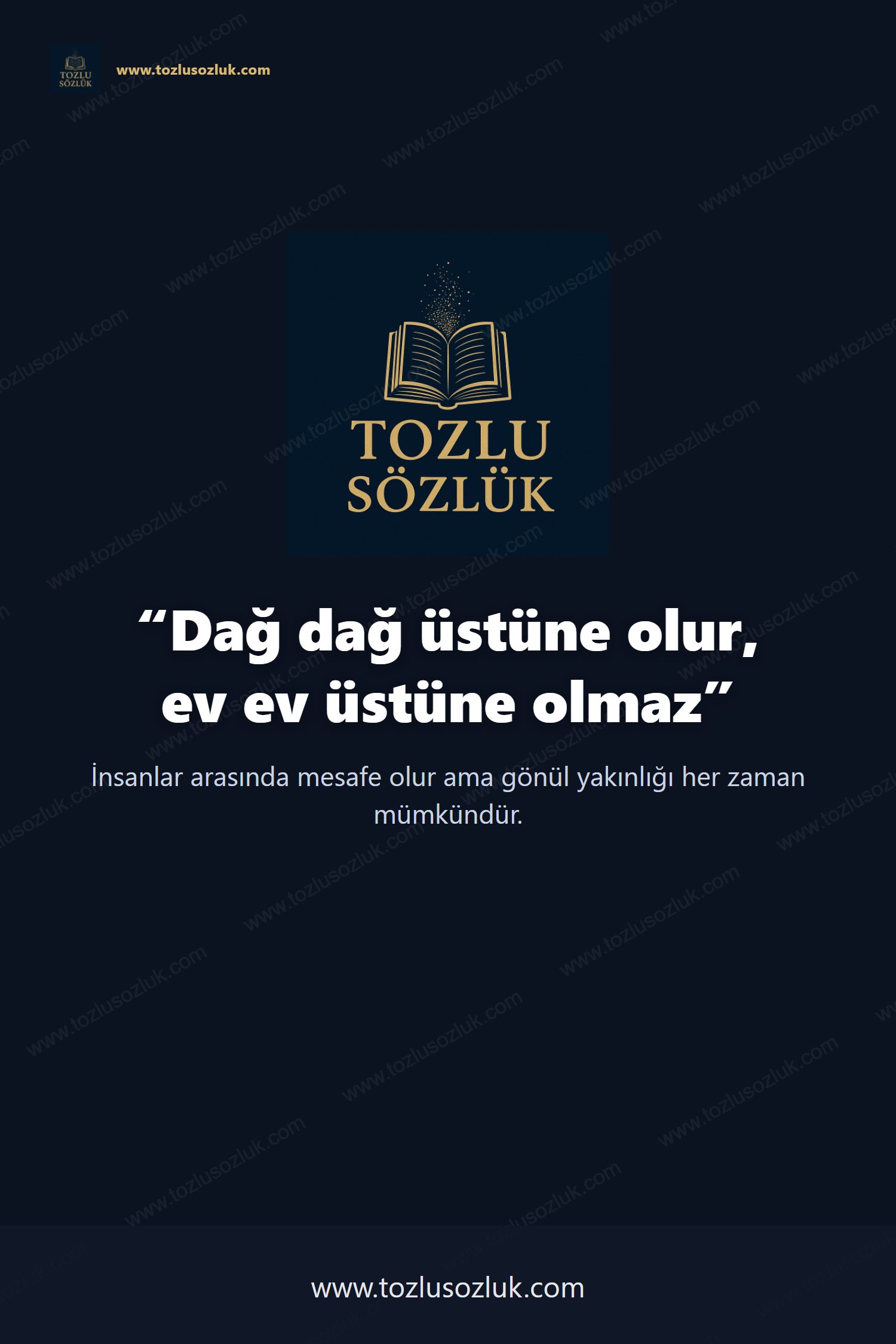 Dağ dağ üstüne olur, ev ev üstüne olmaz Pinterest görseli