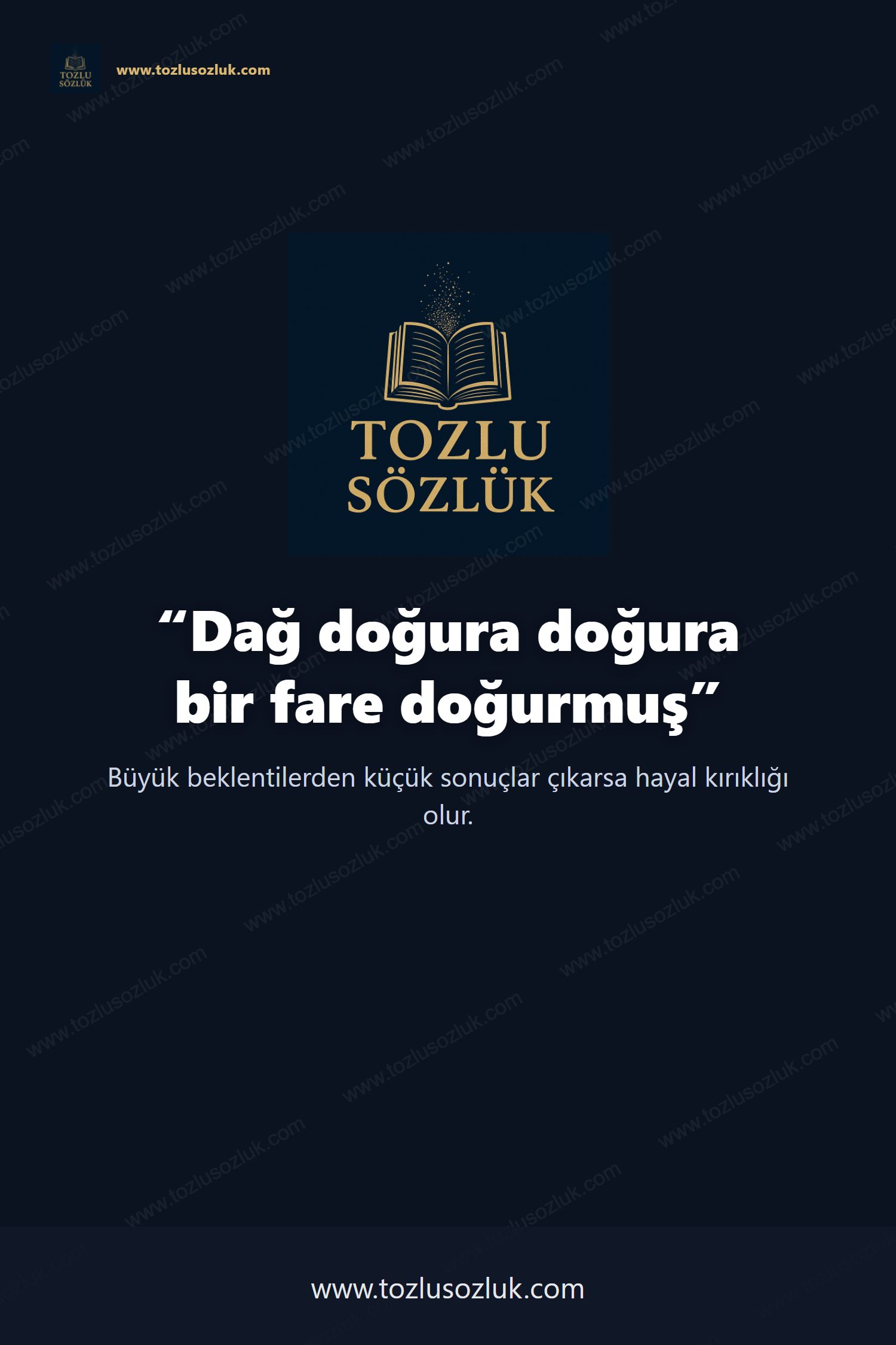 Dağ doğura doğura bir fare doğurmuş Pinterest görseli