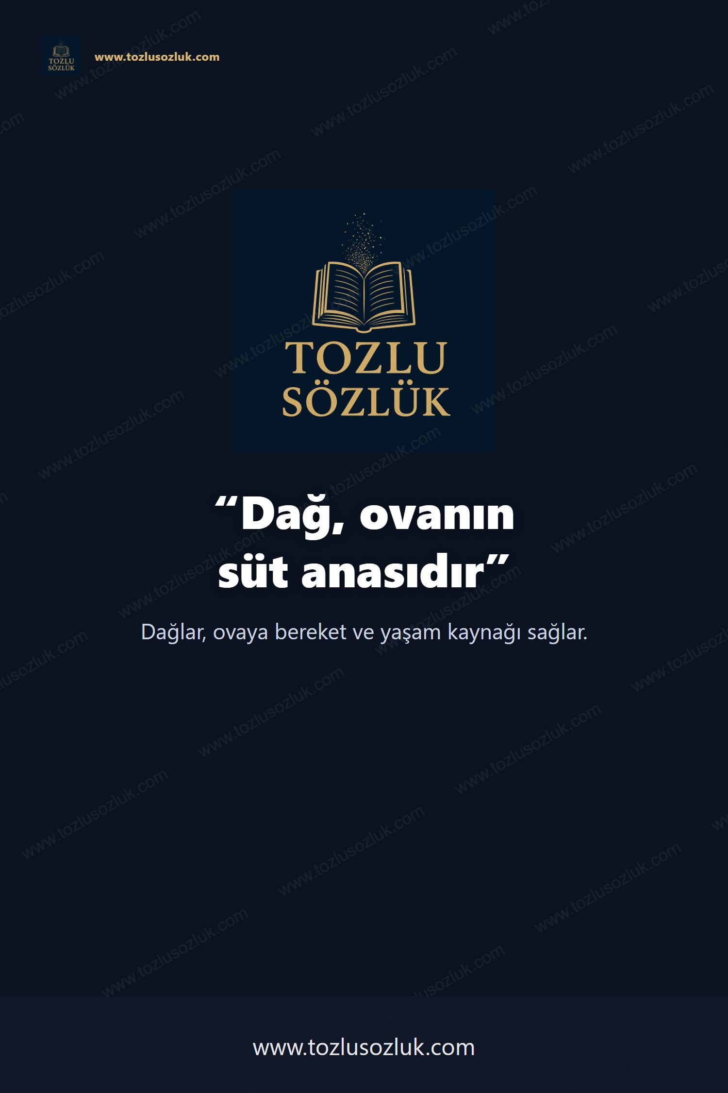 Dağ, ovanın süt anasıdır Pinterest görseli