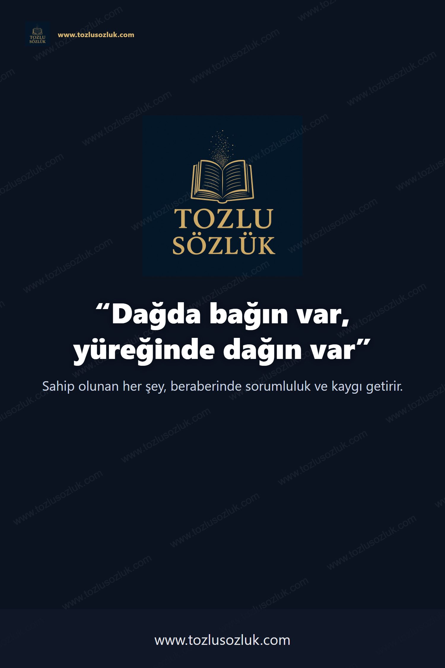 Dağda bağın var, yüreğinde dağın var Pinterest görseli