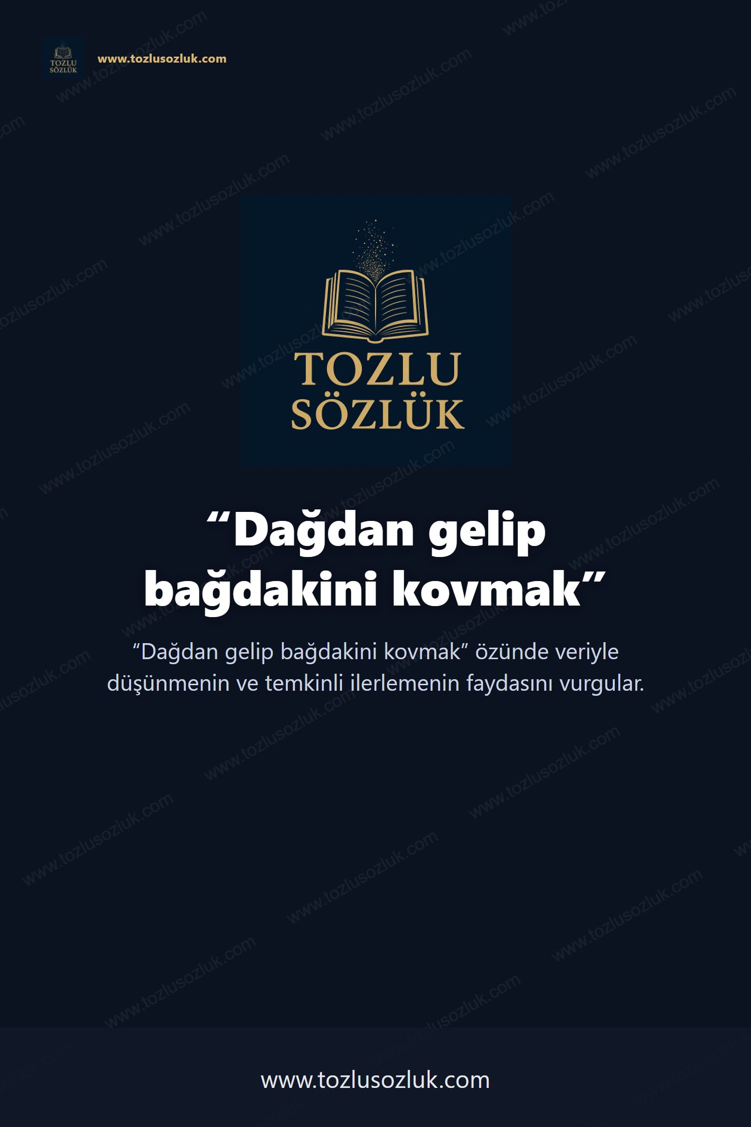 Dağdan gelip bağdakini kovmak Pinterest görseli