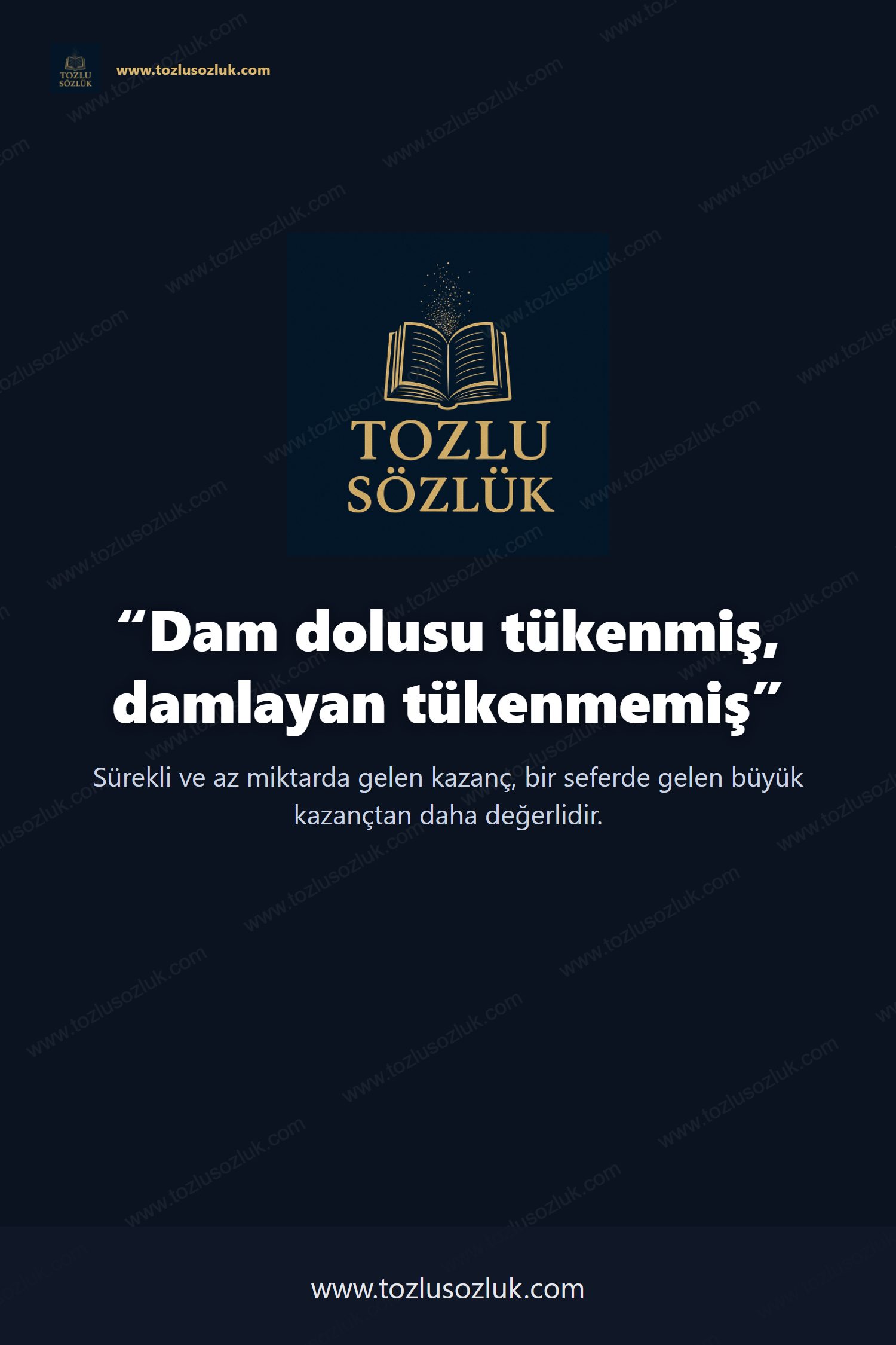 Dam dolusu tükenmiş, damlayan tükenmemiş Pinterest görseli