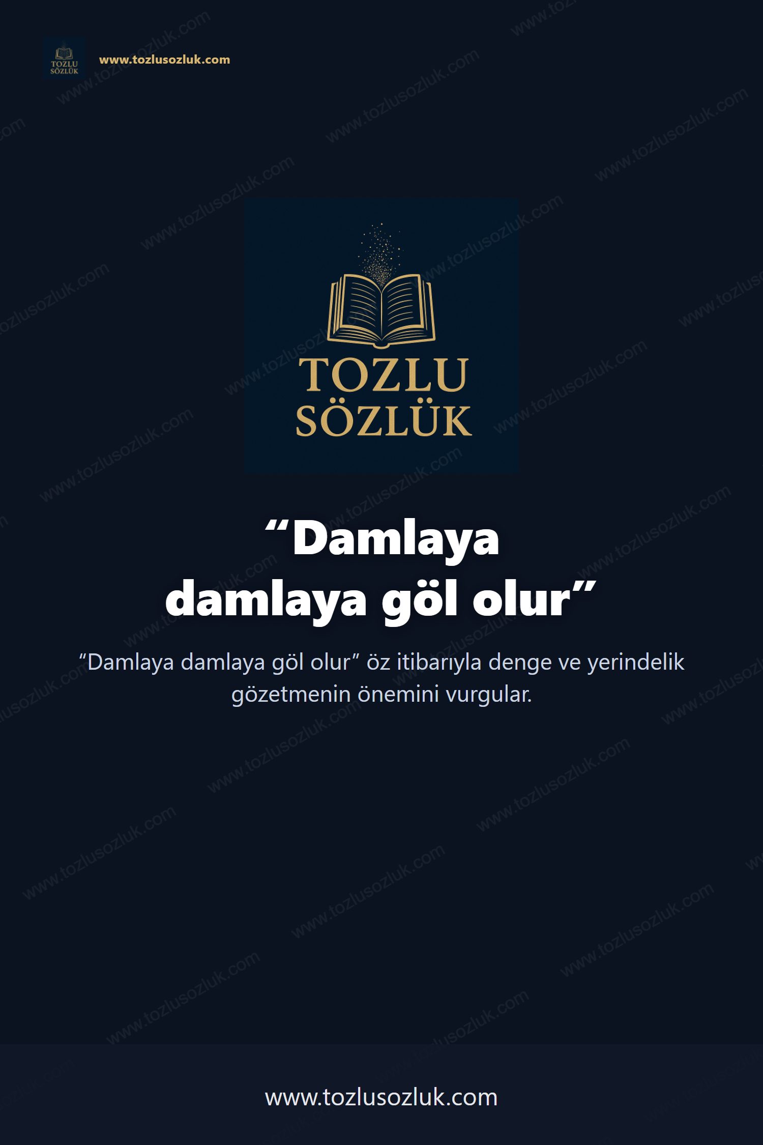 Damlaya damlaya göl olur Pinterest görseli