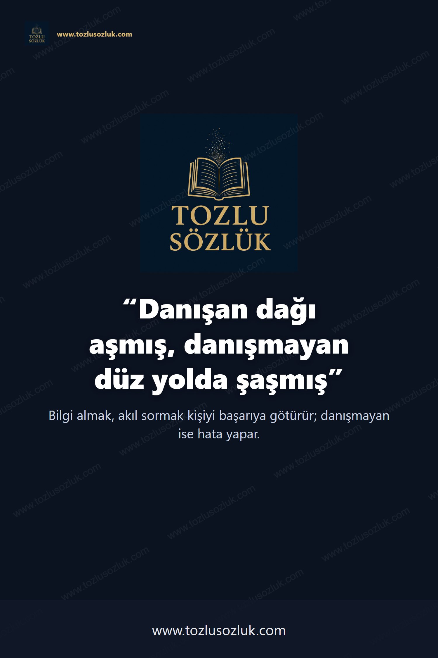 Danışan dağı aşmış, danışmayan düz yolda şaşmış Pinterest görseli