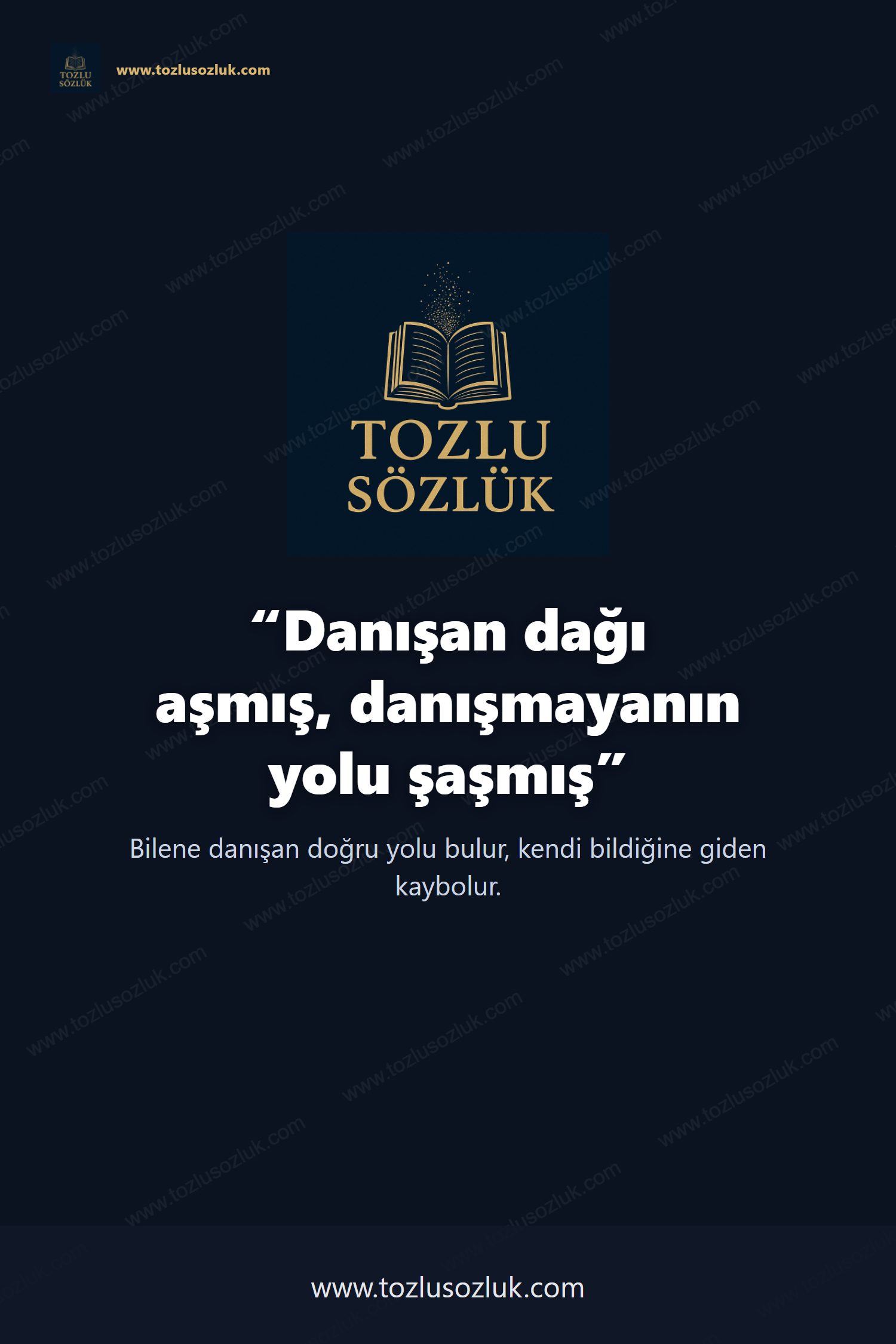 Danışan dağı aşmış, danışmayanın yolu şaşmış Pinterest görseli