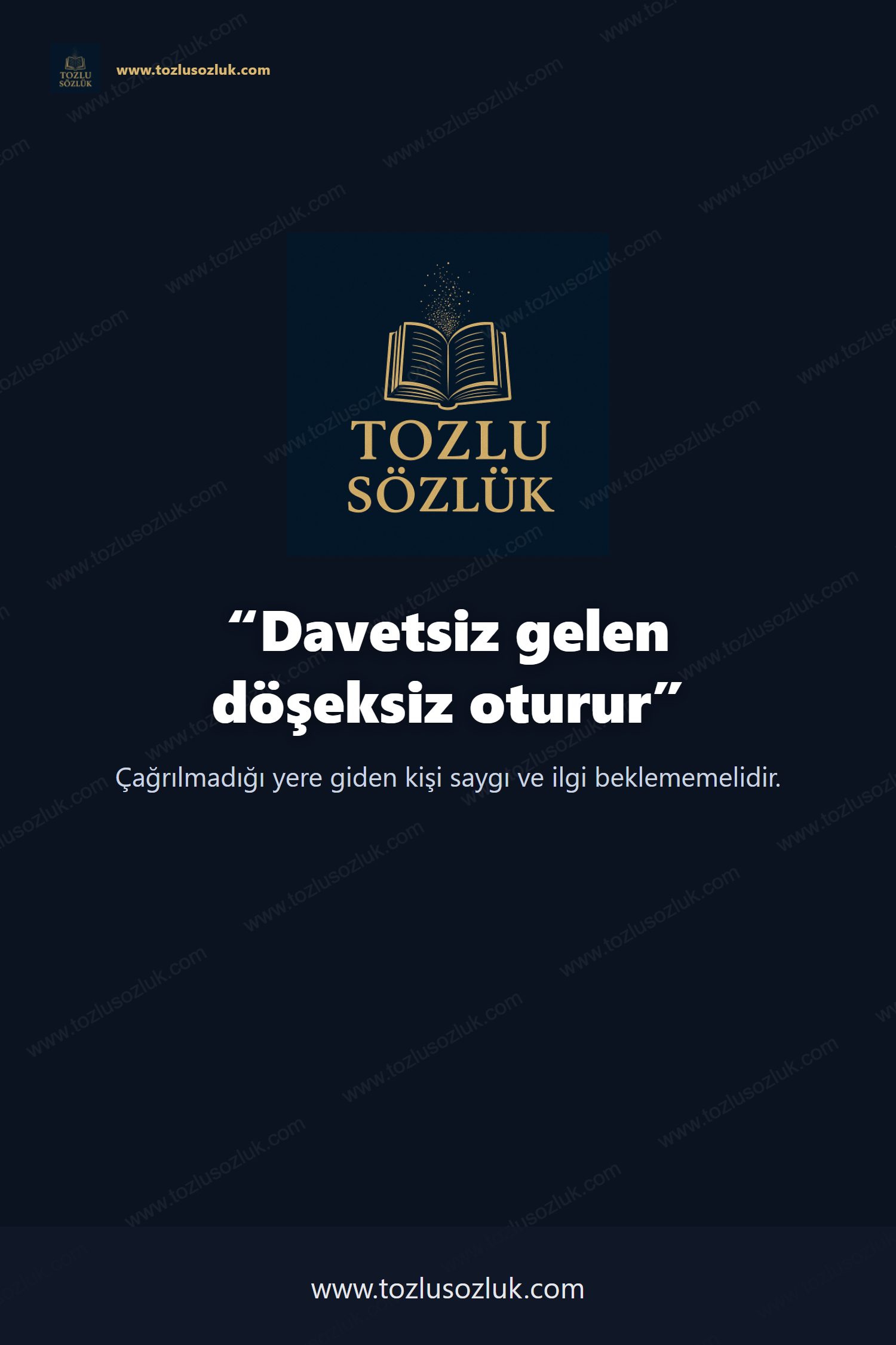 Davetsiz gelen döşeksiz oturur Pinterest görseli