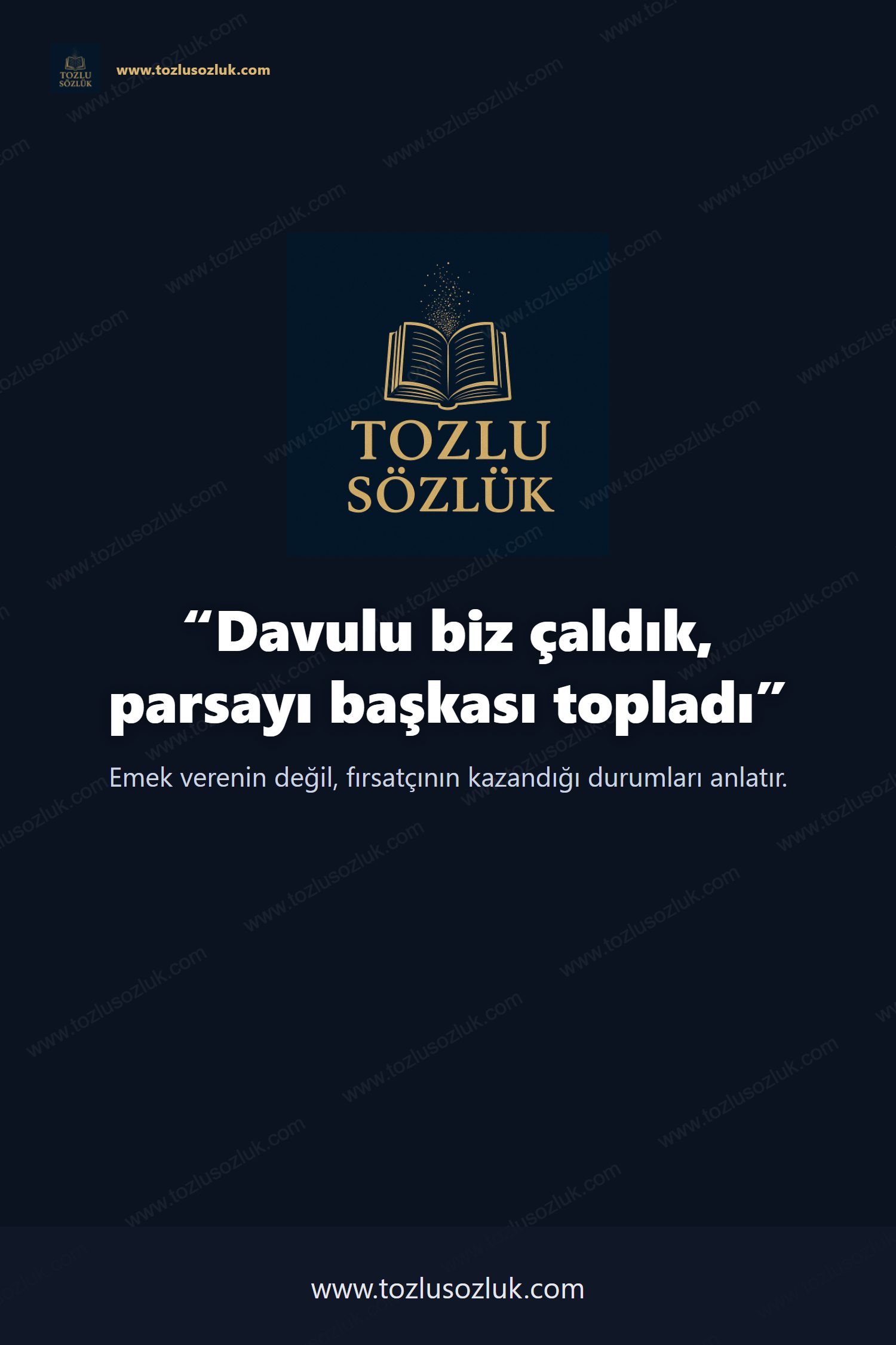 Davulu biz çaldık, parsayı başkası topladı Pinterest görseli