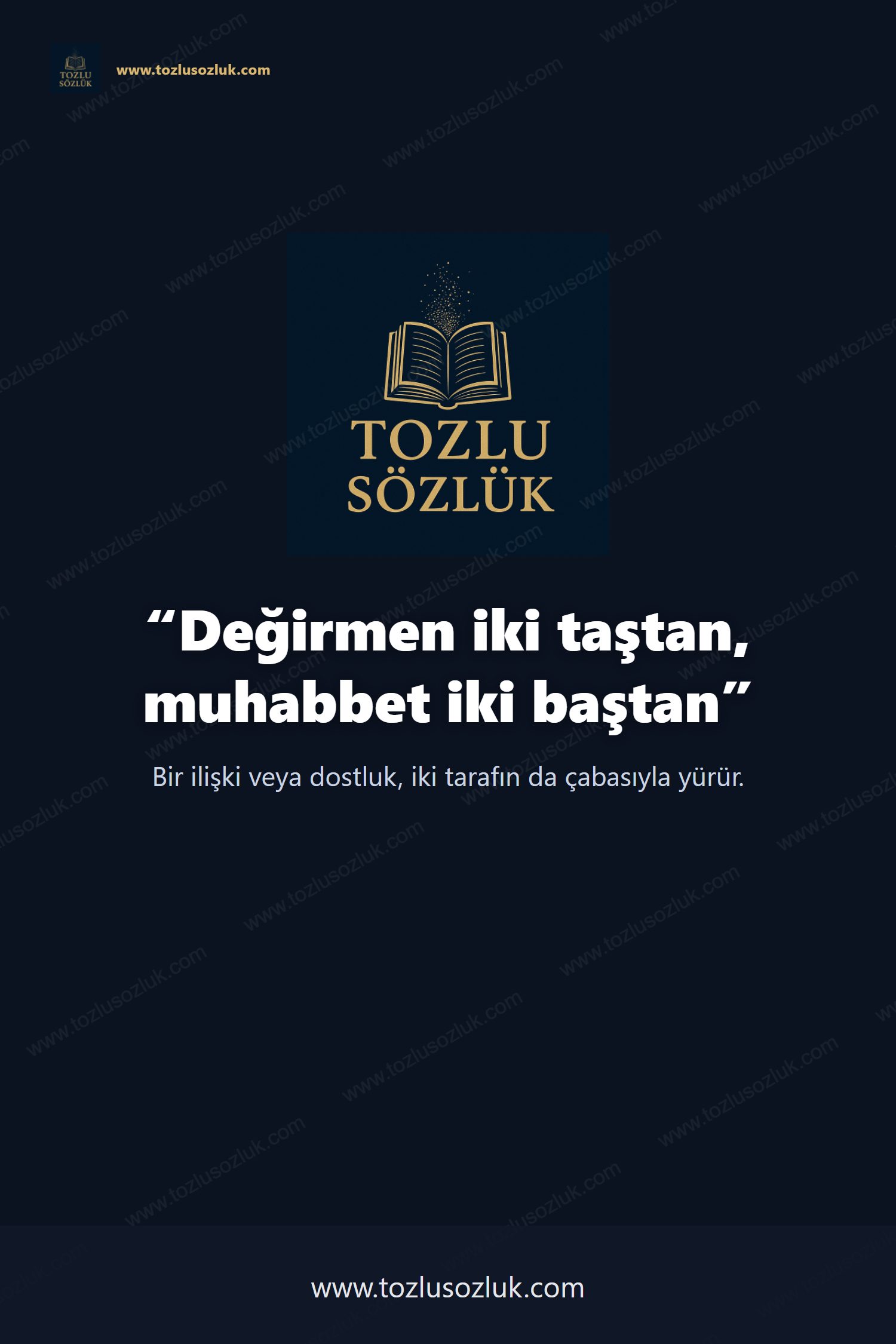 Değirmen iki taştan, muhabbet iki baştan Pinterest görseli