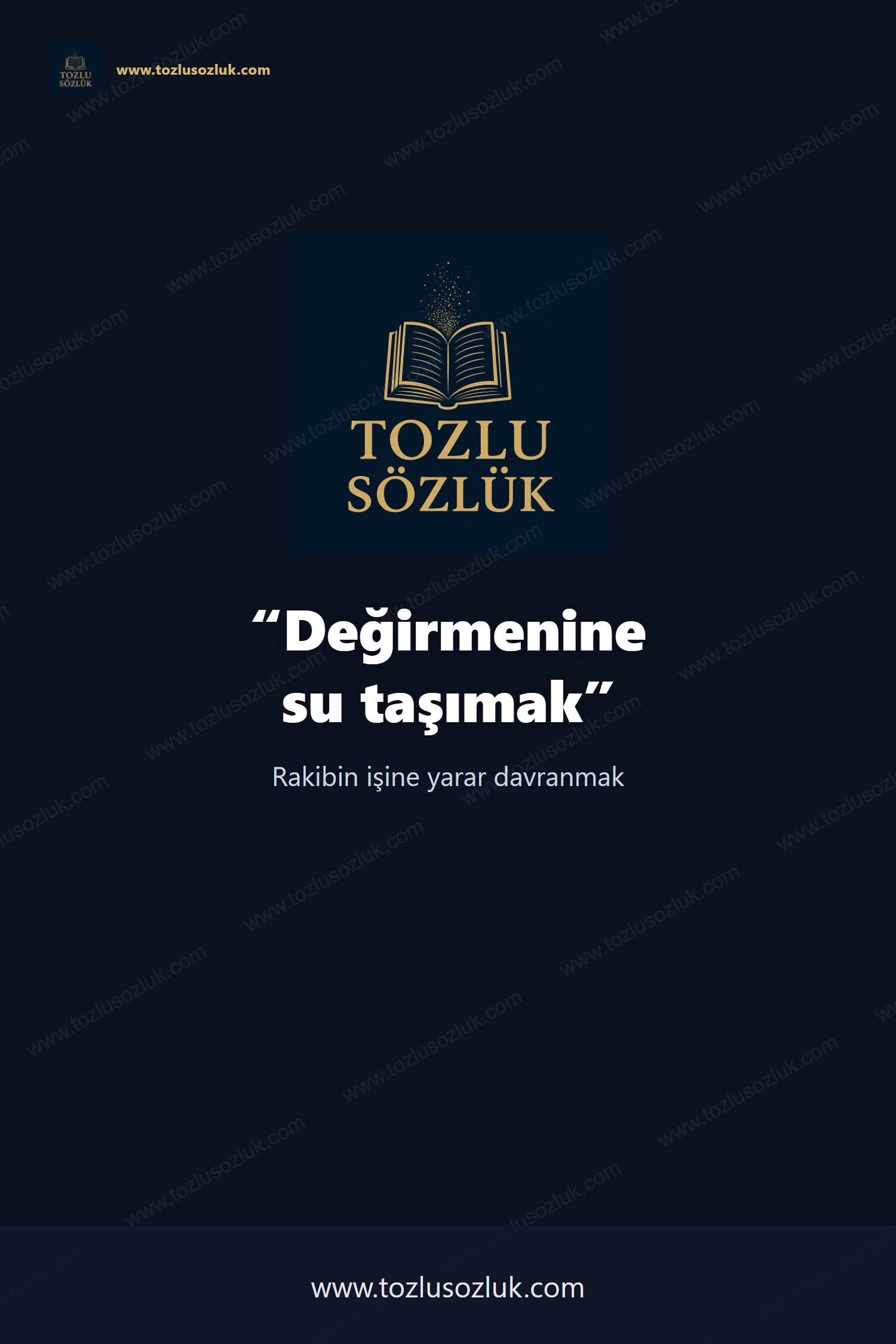 Değirmenine su taşımak Pinterest görseli