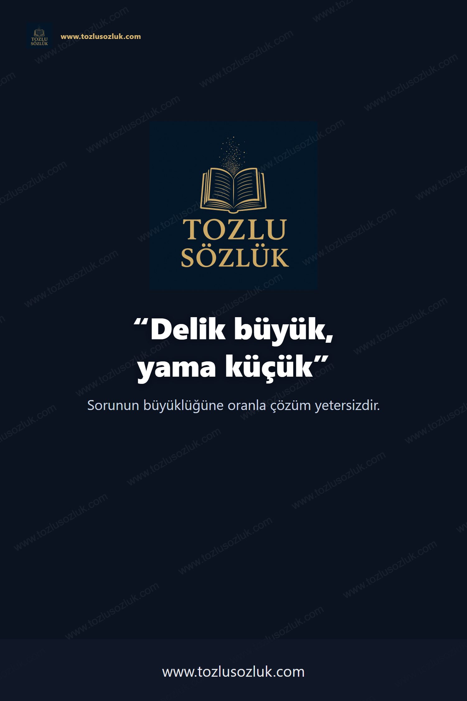 Delik büyük, yama küçük Pinterest görseli