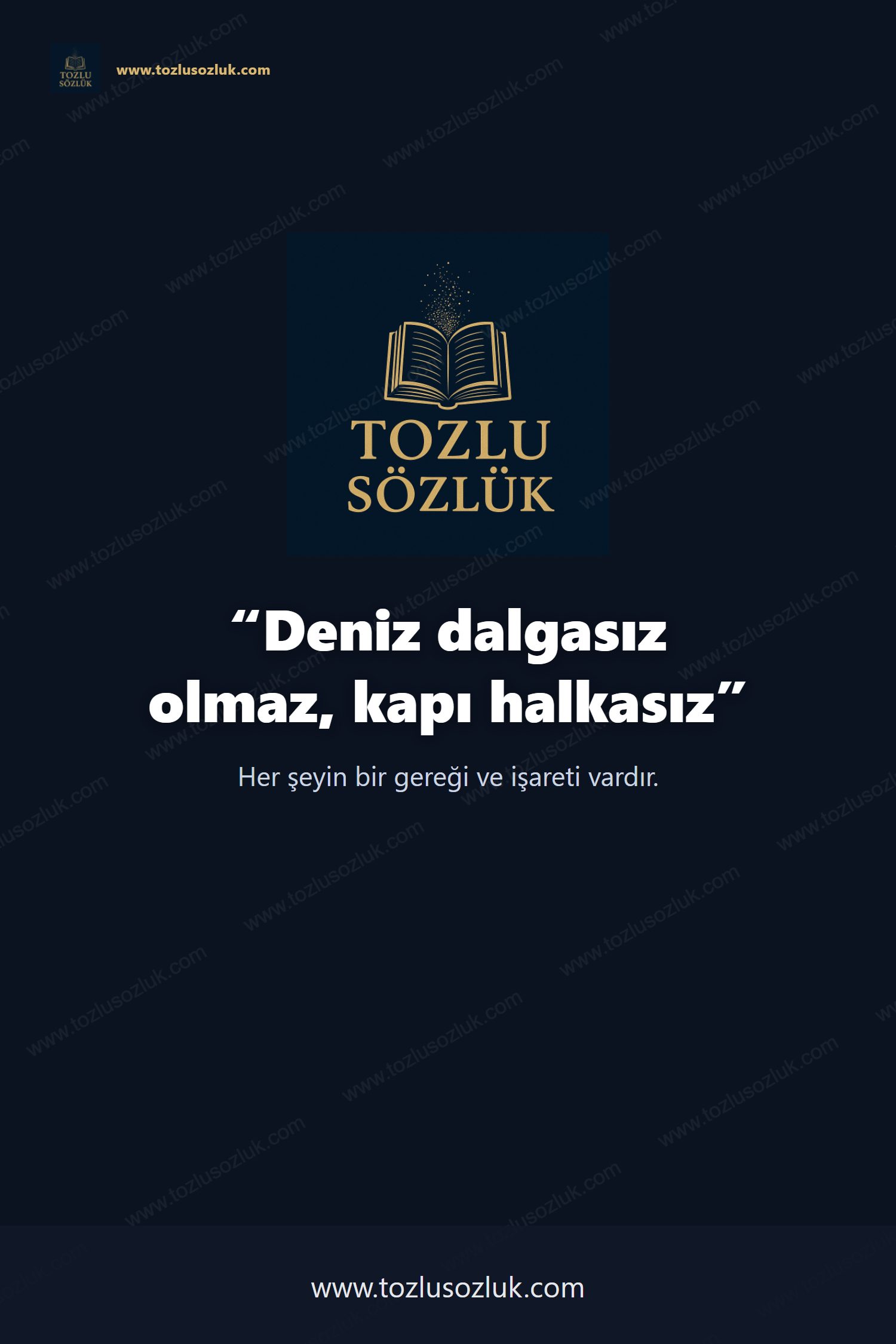 Deniz dalgasız olmaz, kapı halkasız Pinterest görseli