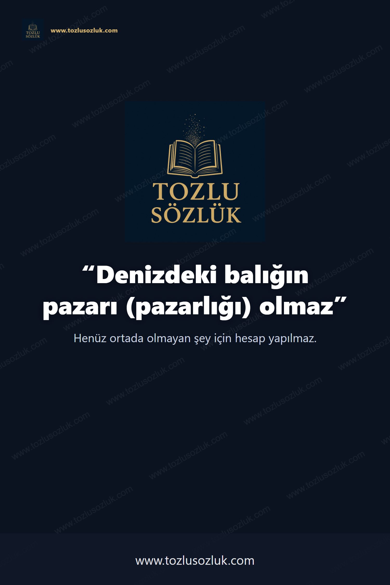 Denizdeki balığın pazarı (pazarlığı) olmaz Pinterest görseli