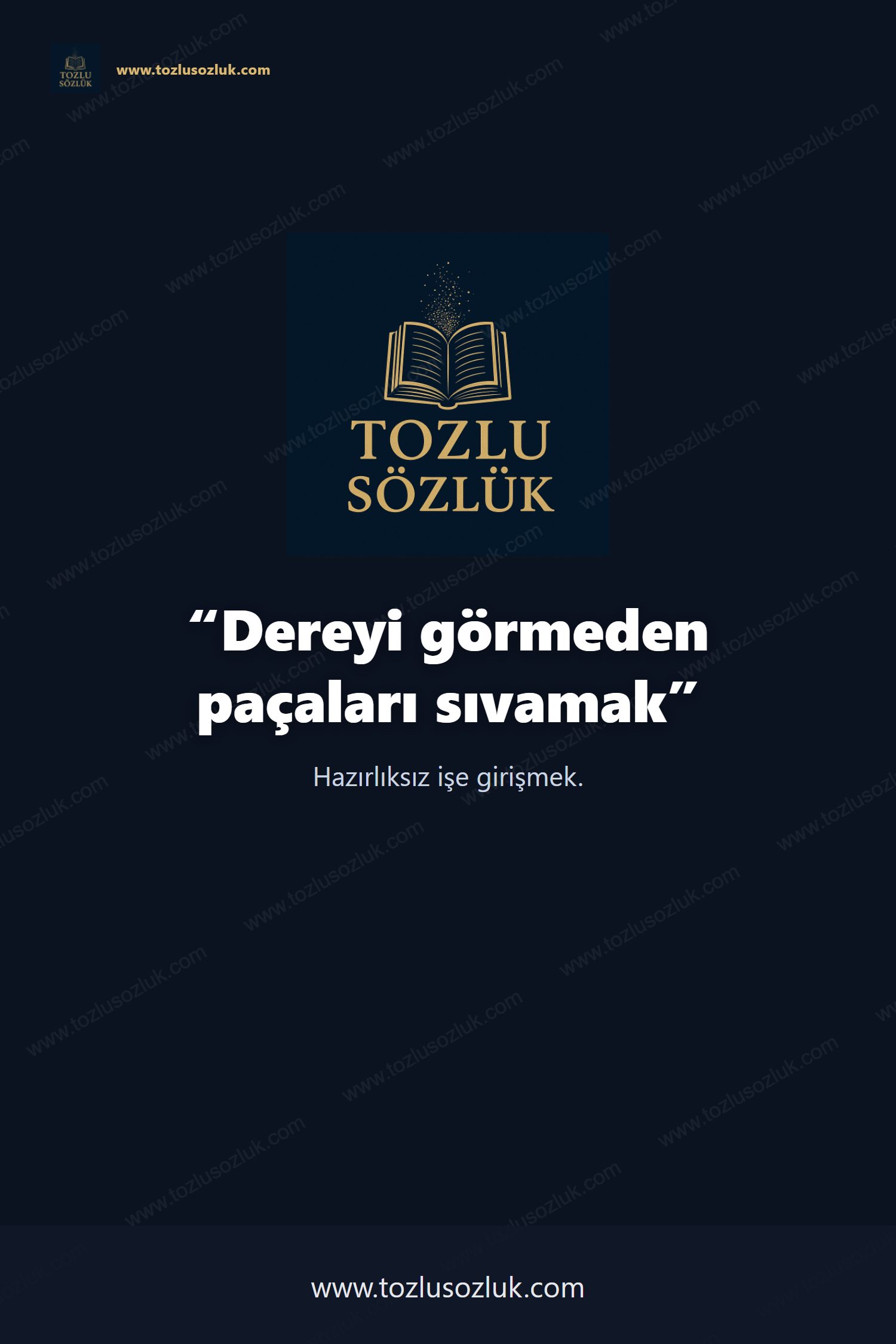 Dereyi görmeden paçaları sıvamak Pinterest görseli