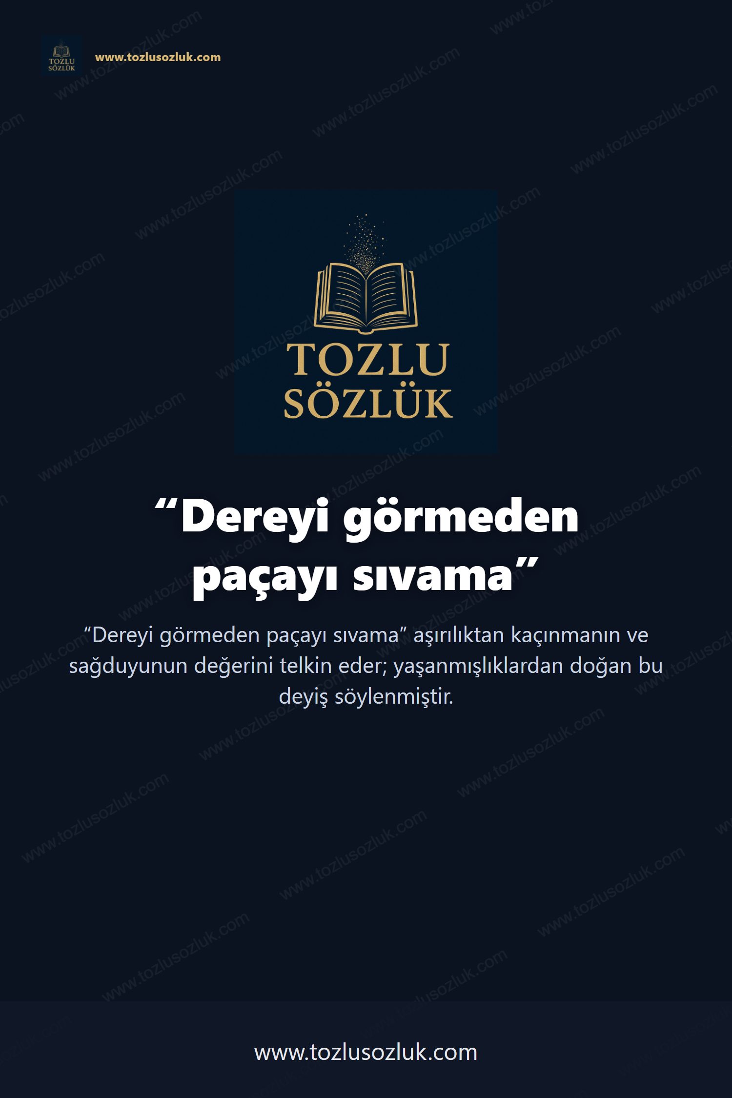 Dereyi görmeden paçayı sıvama Pinterest görseli