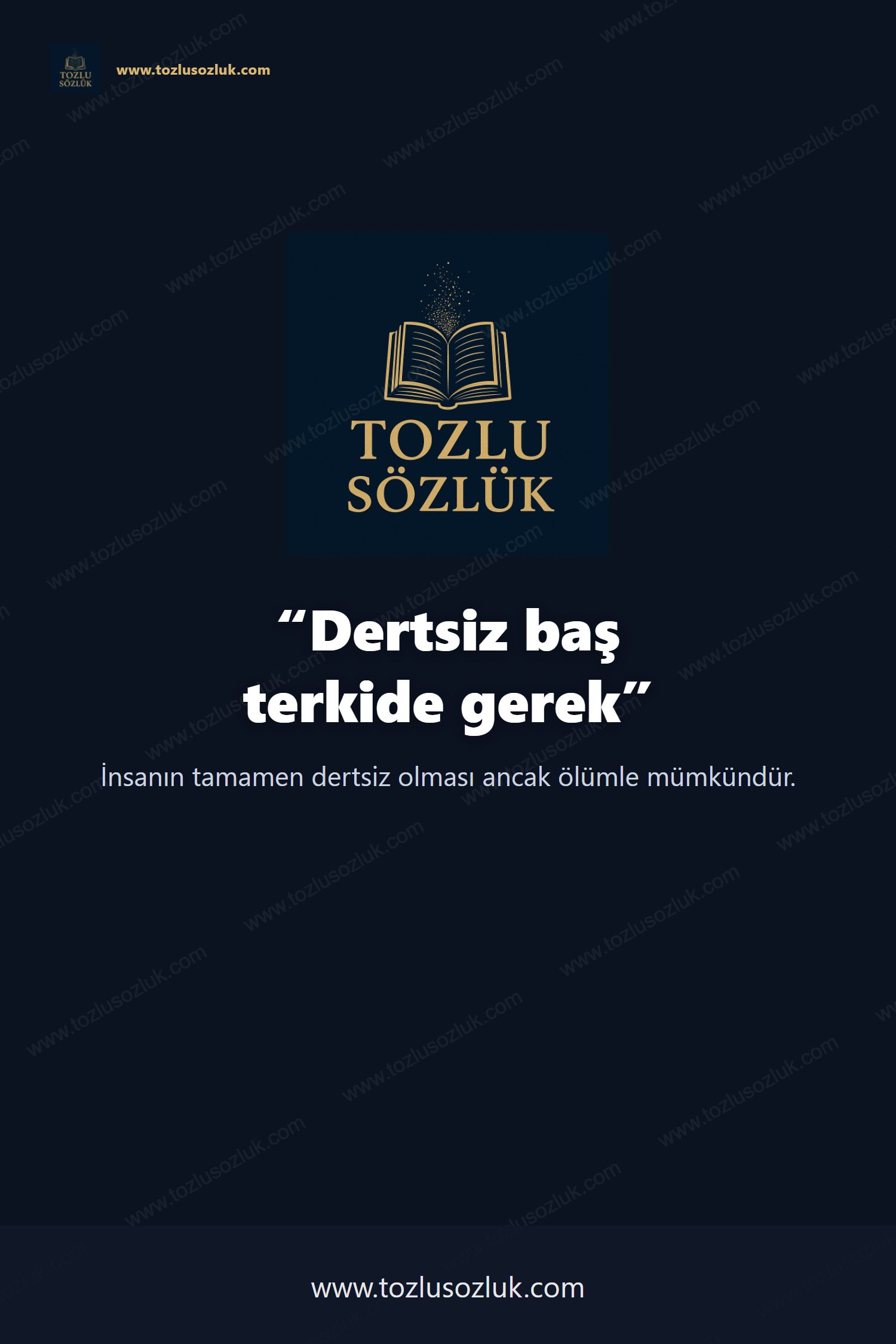 Dertsiz baş terkide gerek Pinterest görseli